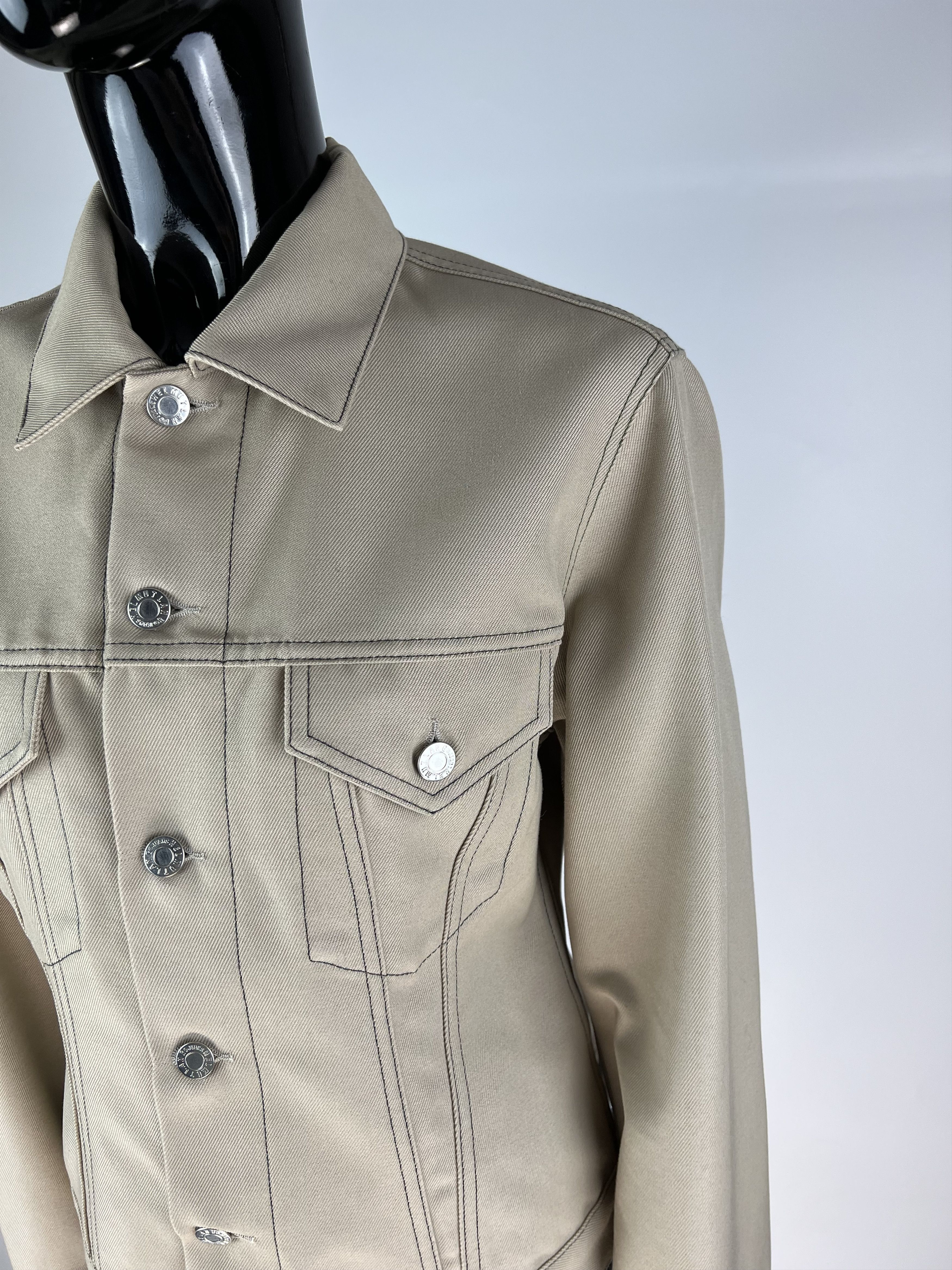 Helmut Lang Helmut Lang Women's Beige Denim Jacket Size L Size M / US 6-8 / IT 42-44 - 4 Thumbnail