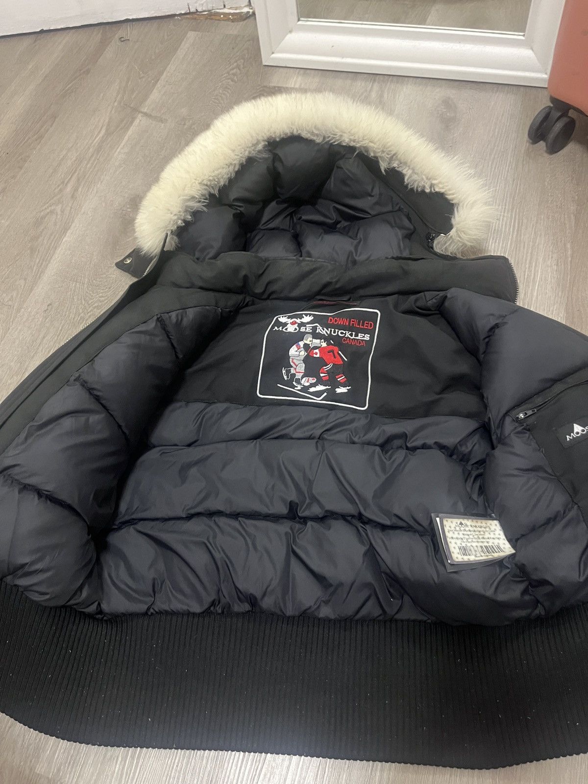 White Fur Moose knuckle Bomber Ballistic