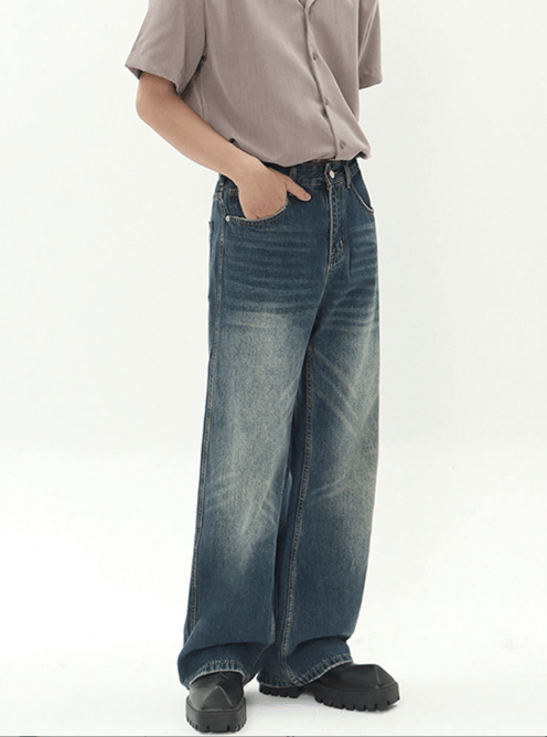 Japanese Brand × Jean American retro distressed jeans men's loose wide-leg Size US 32 / EU 48 - 4 Thumbnail