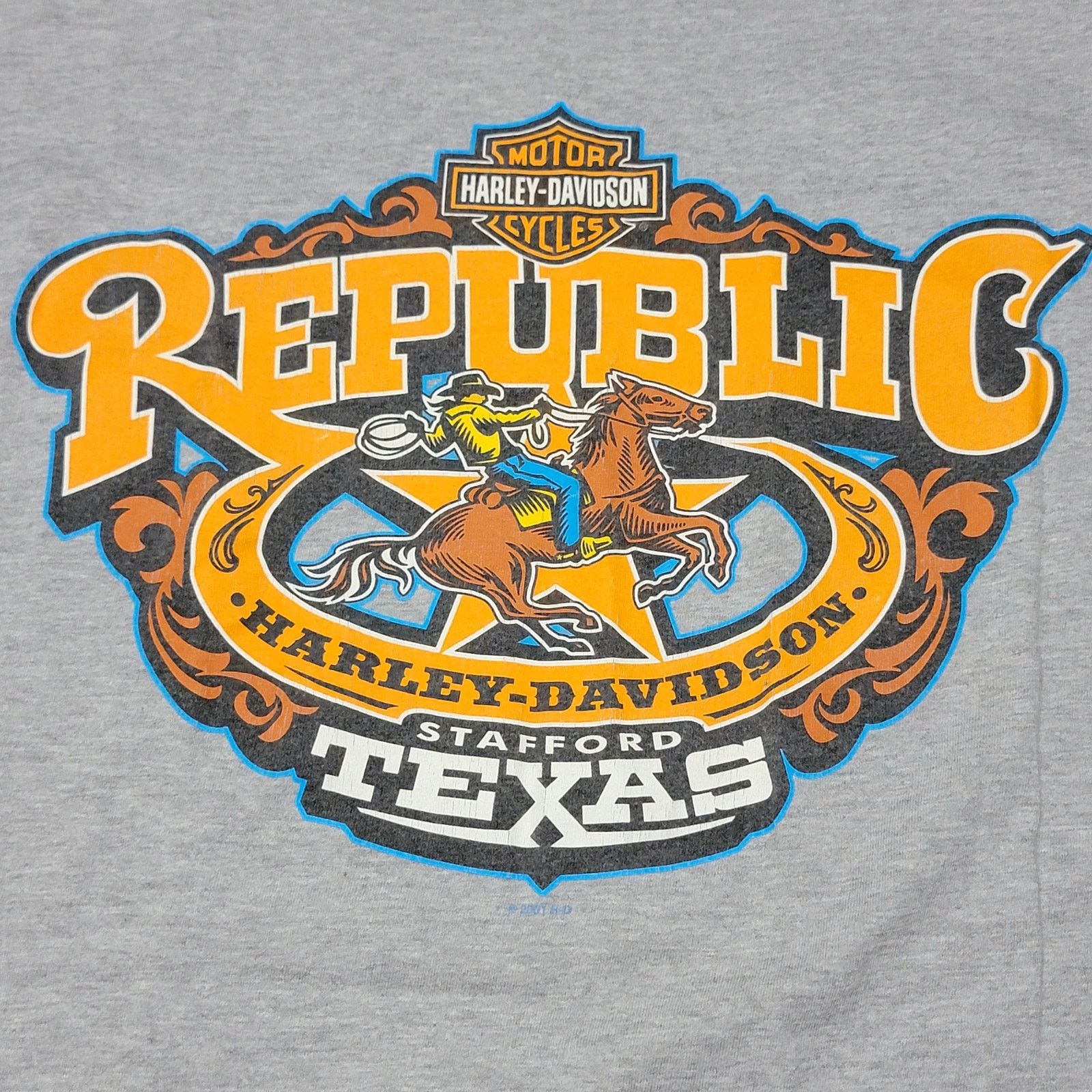Harley Davidson Harley Davidson Grey Unisex Tee Stafford Texas - Size Medium Size US M / EU 48-50 / 2 - 4 Thumbnail
