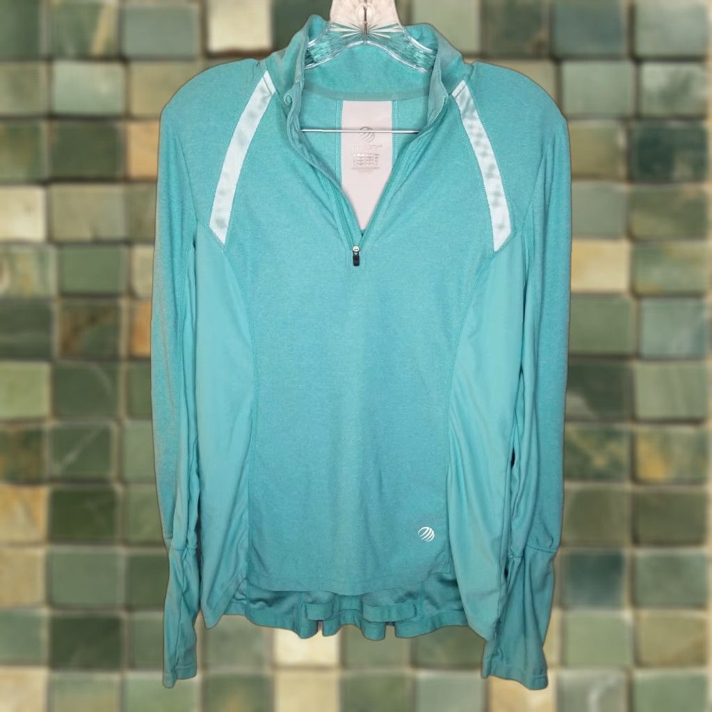 Altea MPG Shirt Long Sleeve Women’s 1/4 Zip Running Athletic Top Size M Green Teal Breathable 1/4 Zip Athletic Running Shirt Women Size M / US 6-8 / IT 42-44 - 1 Thumbnail