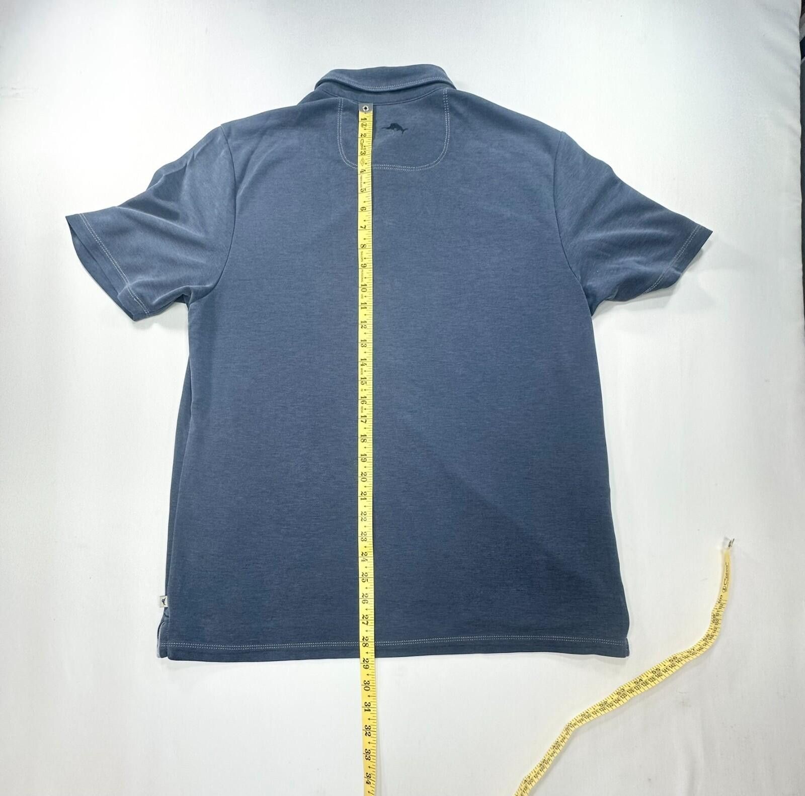 Tommy Bahama Tommy Bahama 1/4 Button Tencel/Poly Polo Shirt Blue Mens L Size US L / EU 52-54 / 3 - 3 Thumbnail