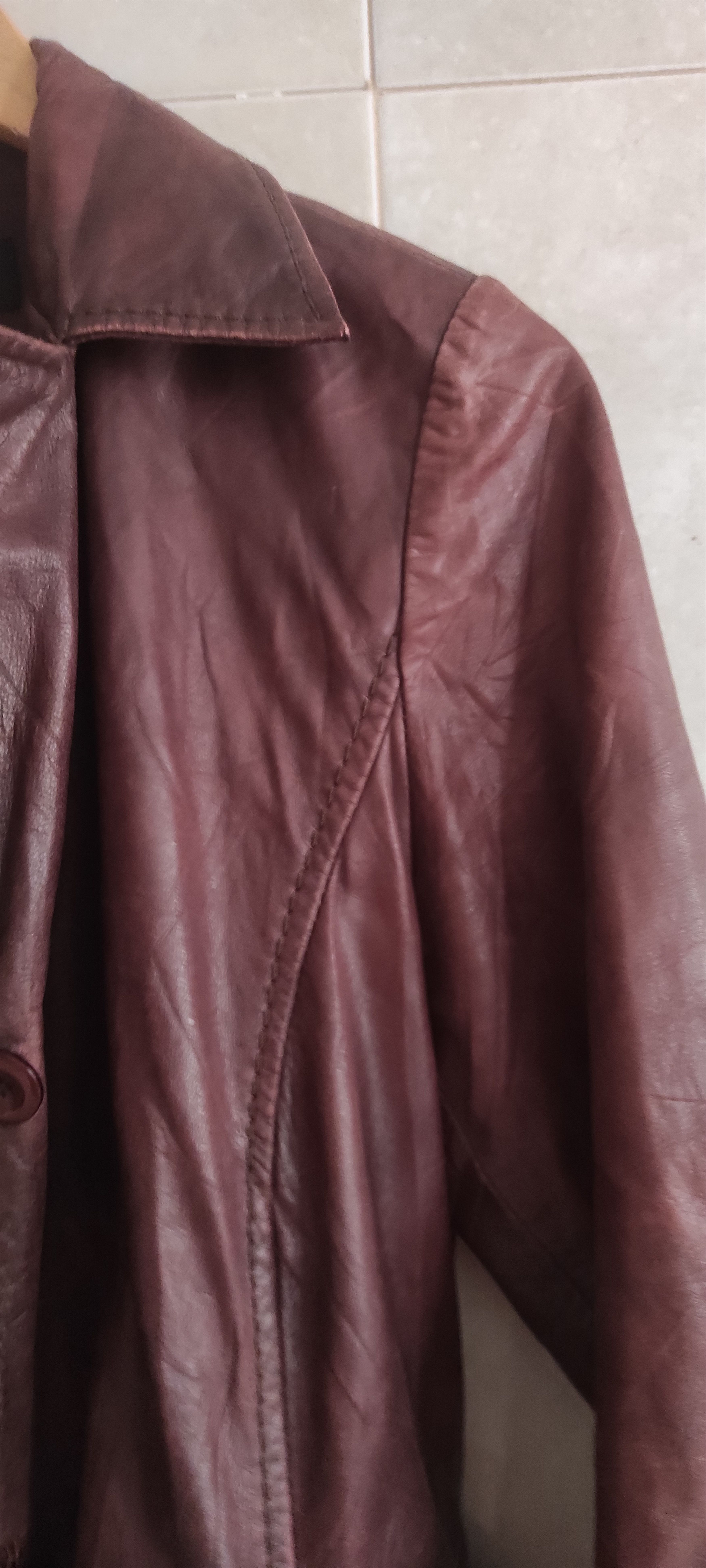 Leather × Zara ZARA Women's Real Leather Belted Trench Coat Size M Size M / US 6-8 / IT 42-44 - 6 Thumbnail