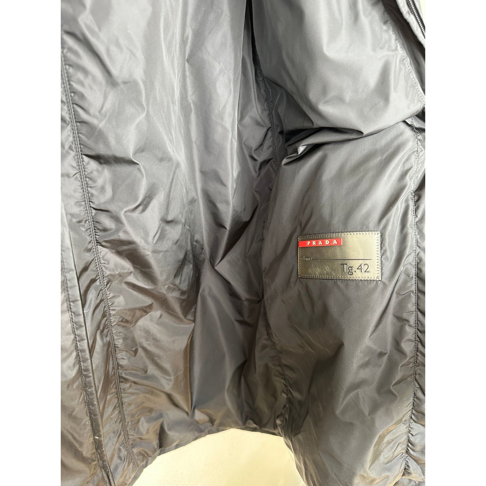 Prada Prada Black Polyester Hooded Long Line Rain Jacket 42 / L Size US L / EU 52-54 / 3 - 7 Thumbnail