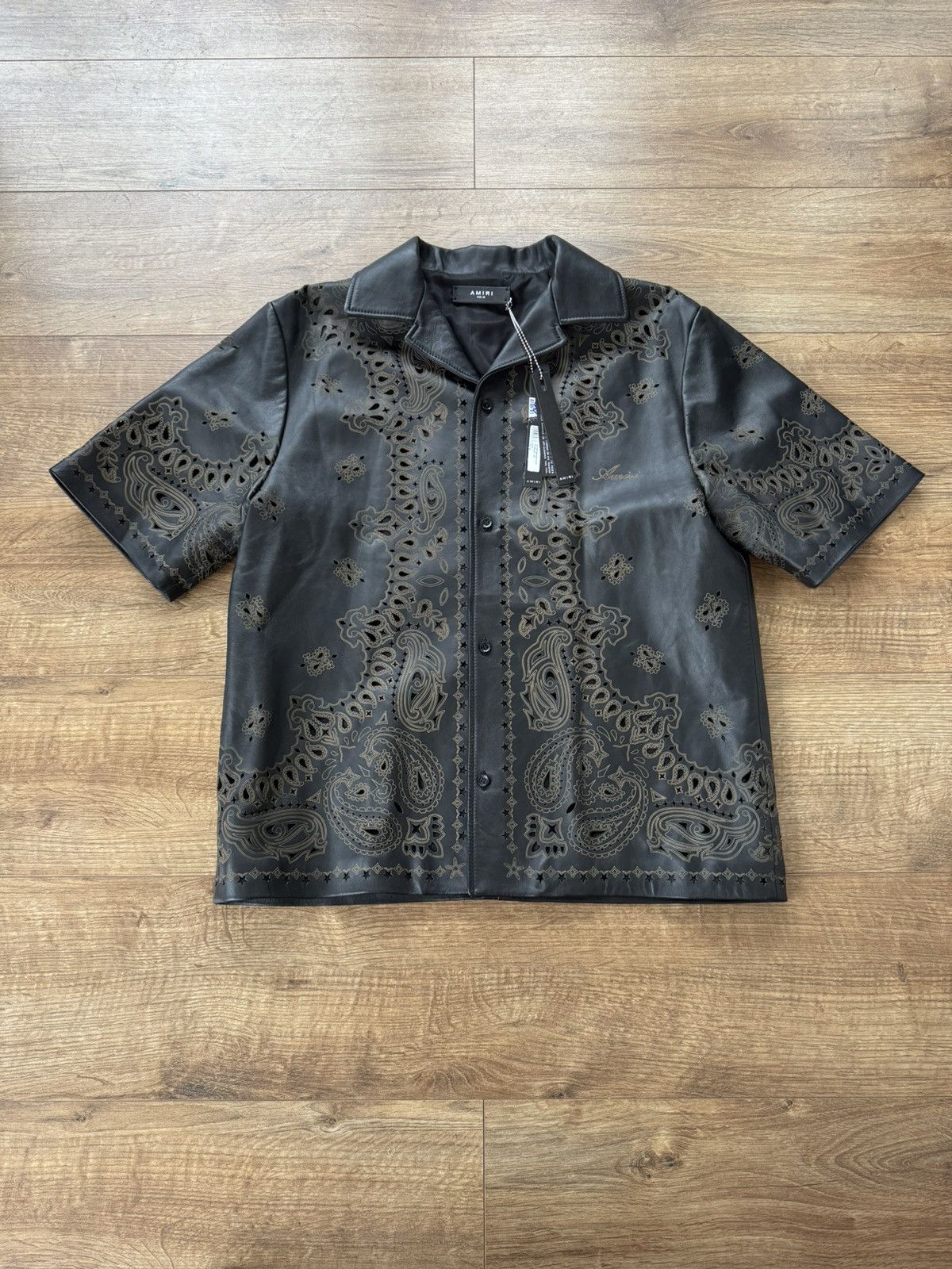 Amiri Amiri NEW Bandana leather shirt/jacket, black, size M Size US M / EU 48-50 / 2 - 1 Thumbnail