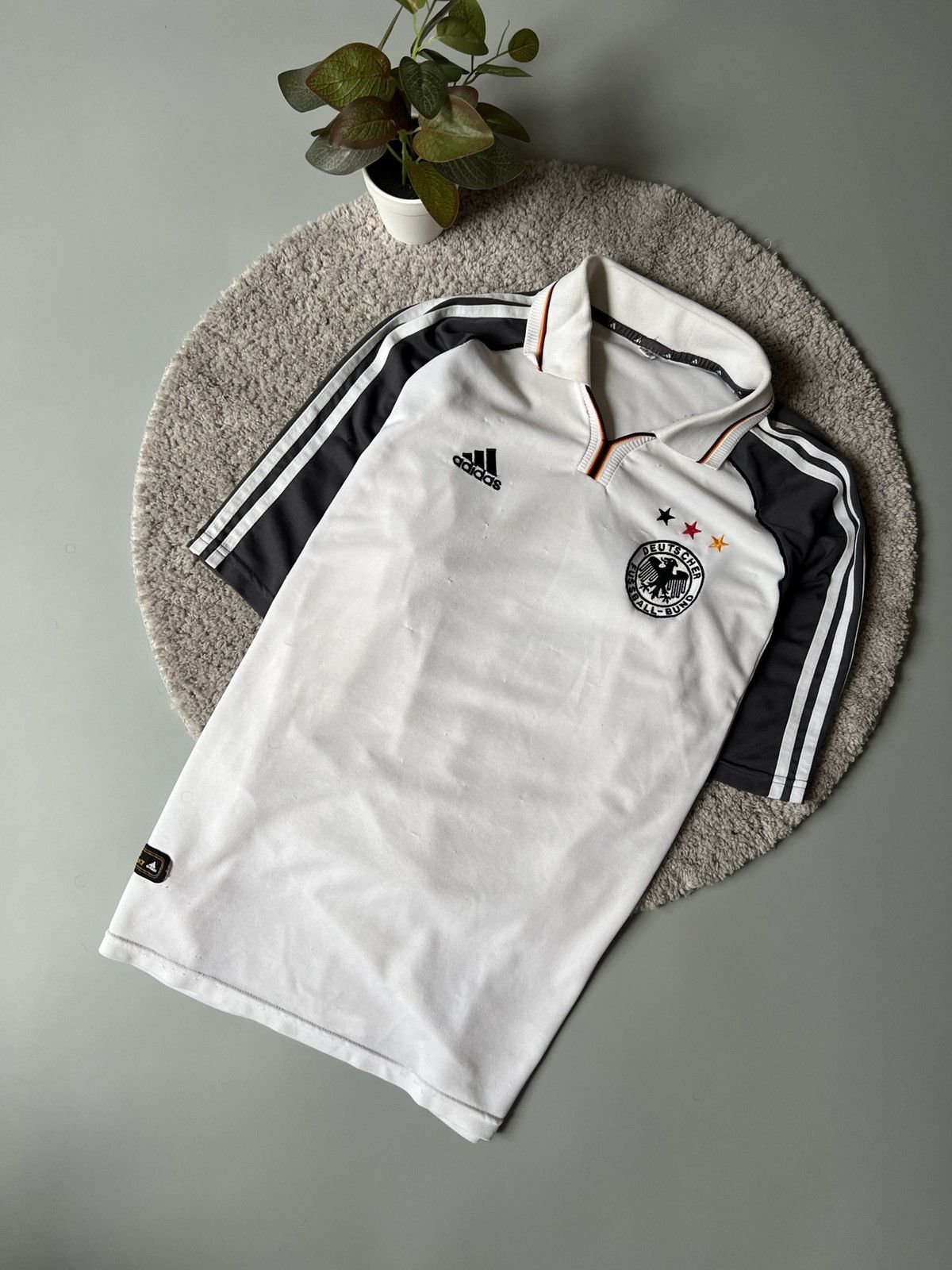 Adidas × Vintage Adidas Deutscher Fussball Bund 2000-2001 Home Jersey Vintage Size US L / EU 52-54 / 3 - 1 Thumbnail