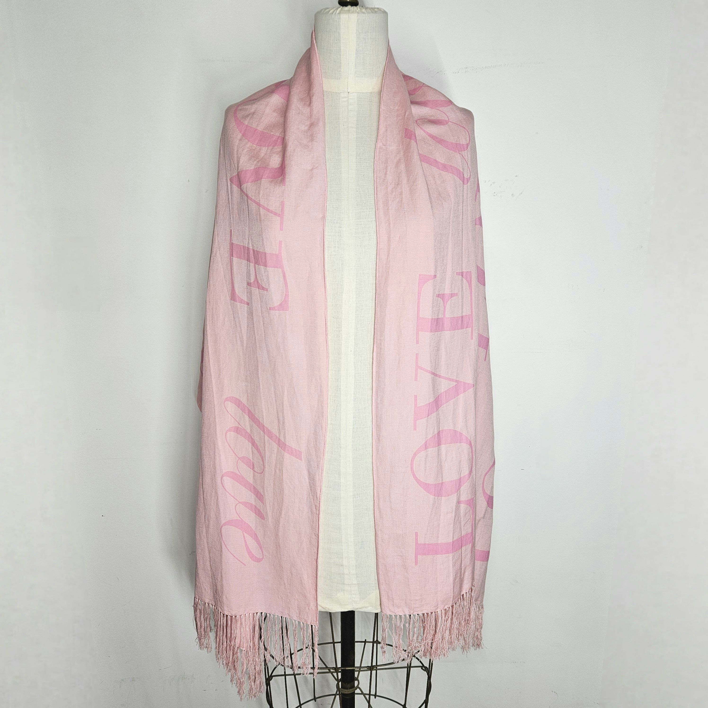 Other Red Envelope 74x23" Wrap Scarf Linen Pink Love Valentine's Size ONE SIZE - 3 Thumbnail