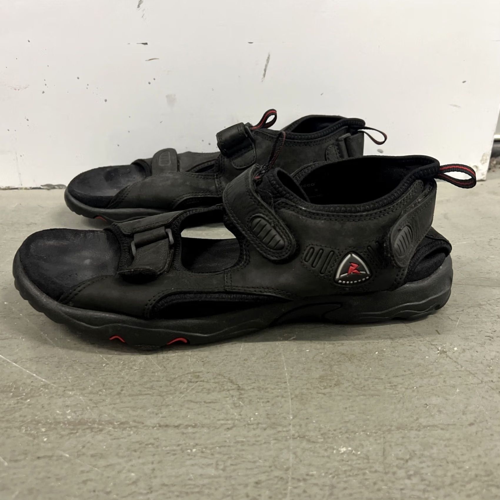 Ecco ECCO Receptor Black Leather Active Sandals Size US 13 EUR 46 Men Size ONE SIZE - 4 Thumbnail