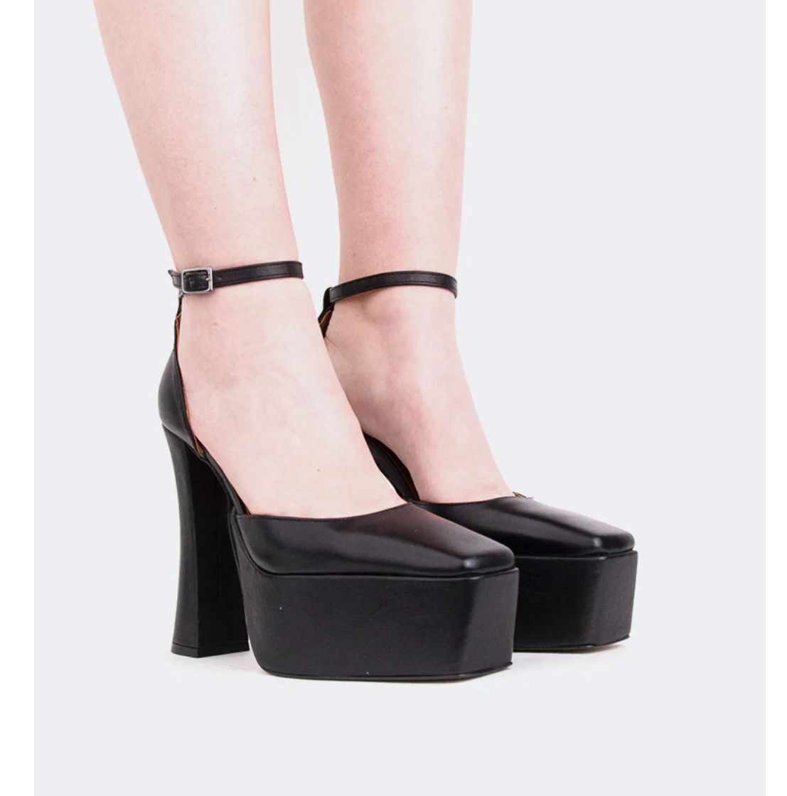 Other L'INTERVALLE Cabaret Black Leather Platform Strap Shoes sz 7 Size US 7 / IT 37 - 11 Thumbnail
