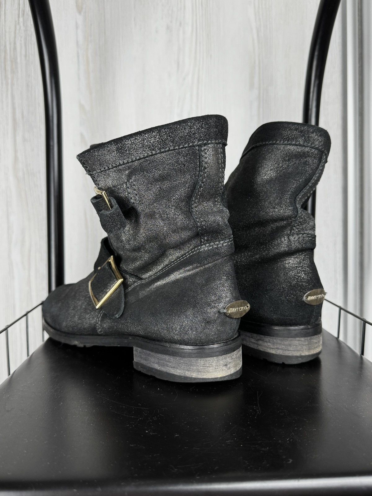 Jimmy Choo Jimmy Choo black leather shiny biker boots size 39.5 Size US 9.5 / IT 39.5 - 9 Thumbnail