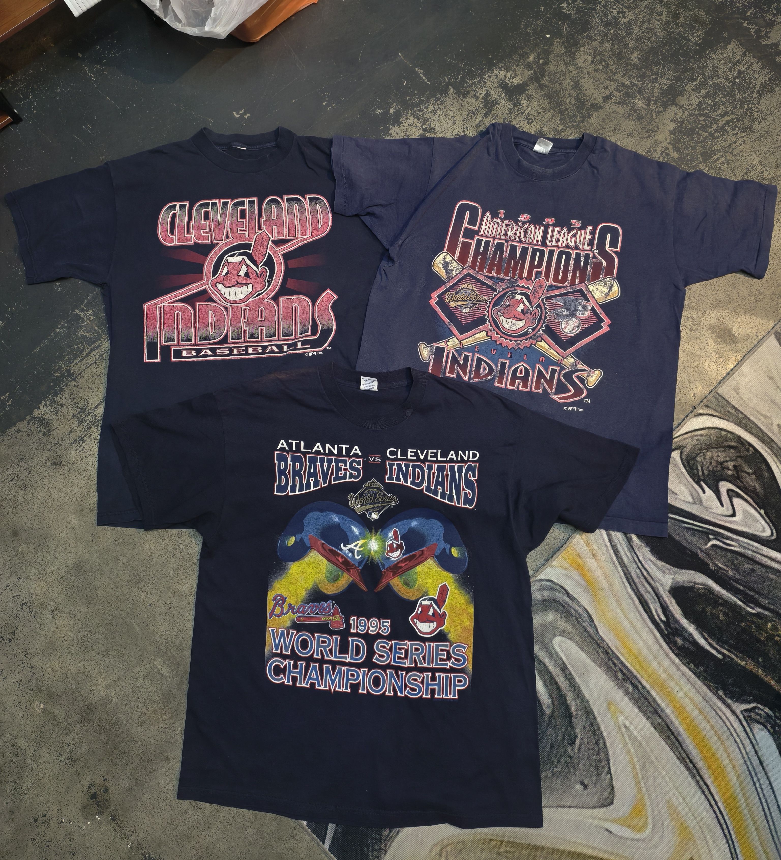 Vintage 3x Vtg 1995 Cleveland Indians Size US XL / EU 56 / 4 - 1 Thumbnail