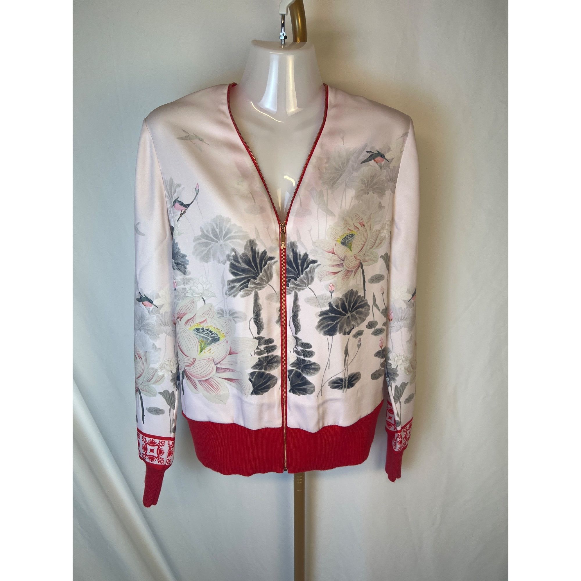 Ted Baker Ted Baker Womens Satin Zip Jacket Size 2 Lotus Bloom Print L Size XS / US 0-2 / IT 36-38 - 1 Thumbnail