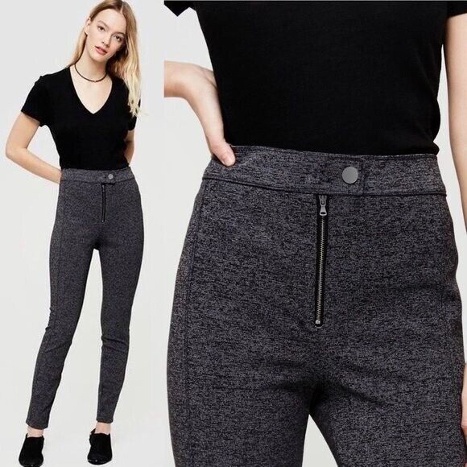 Lou & Grey Lou & Grey Apres Ski Pants Gray High Rise Crop Stretch Small Size 28" / US 6 / IT 42 - 9 Thumbnail