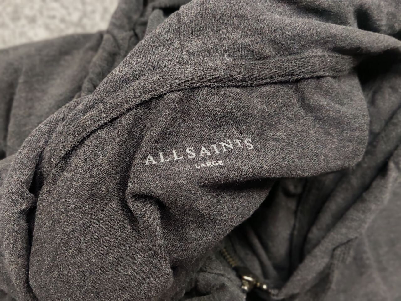 Allsaints Allsaints Brace Dark Gray Full Zip Light Hoodie Size US L / EU 52-54 / 3 - 19 Thumbnail
