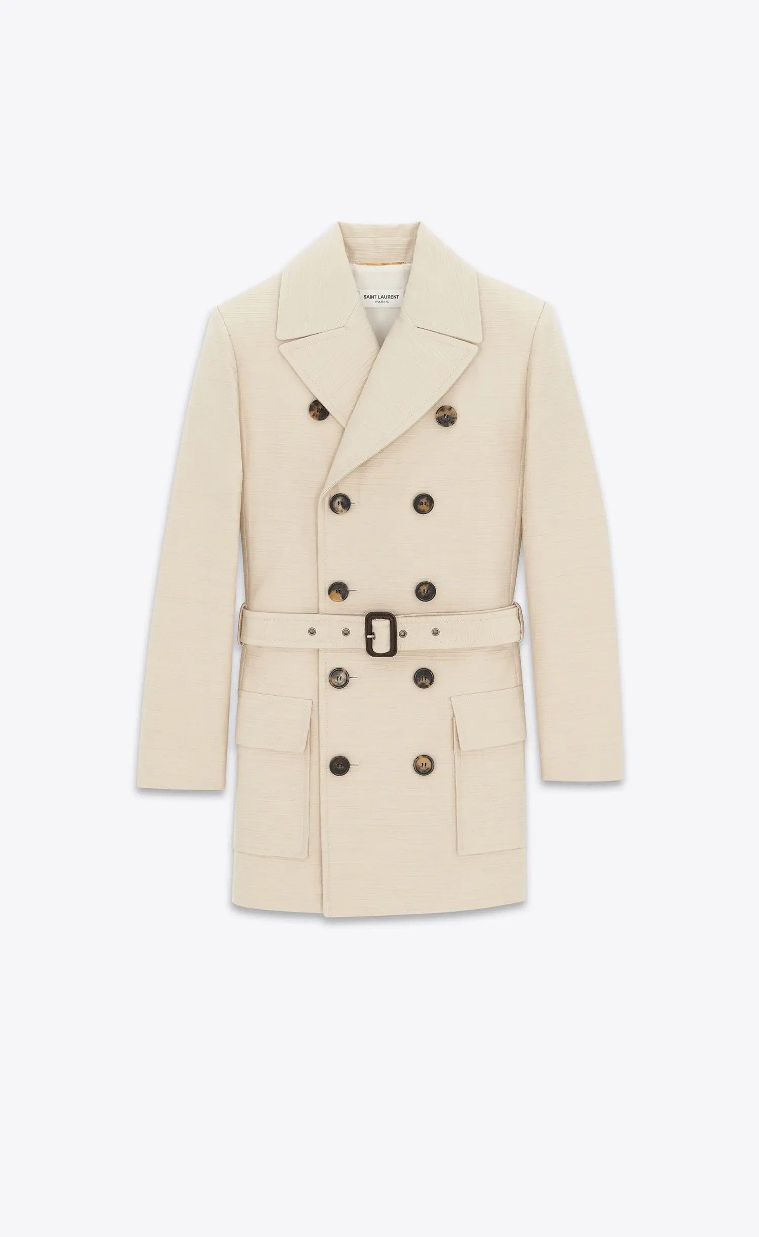 Saint Laurent Paris o1s1wg110625 778548 Saharienne Jacket in Cotton and Wool Size M / US 6-8 / IT 42-44 - 1 Thumbnail