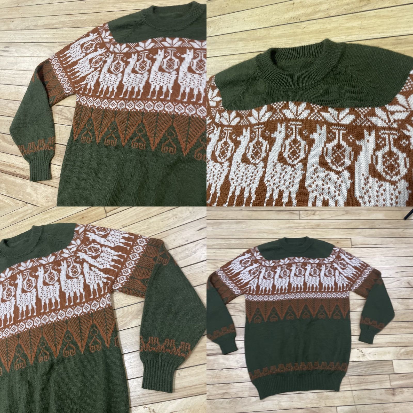 Vintage VINTAGE Ugly Christmas Sweater Shirt Mens L Llama Graphic Print Holiday Brown Green Christmas Sweater Size US L / EU 52-54 / 3 - 9 Thumbnail
