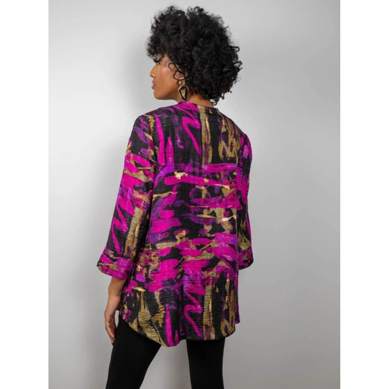 Joseph Ribkoff Joseph Ribkoff Abstract Print Trapeze Jacket Size 8 Size M / US 6-8 / IT 42-44 - 2 Thumbnail