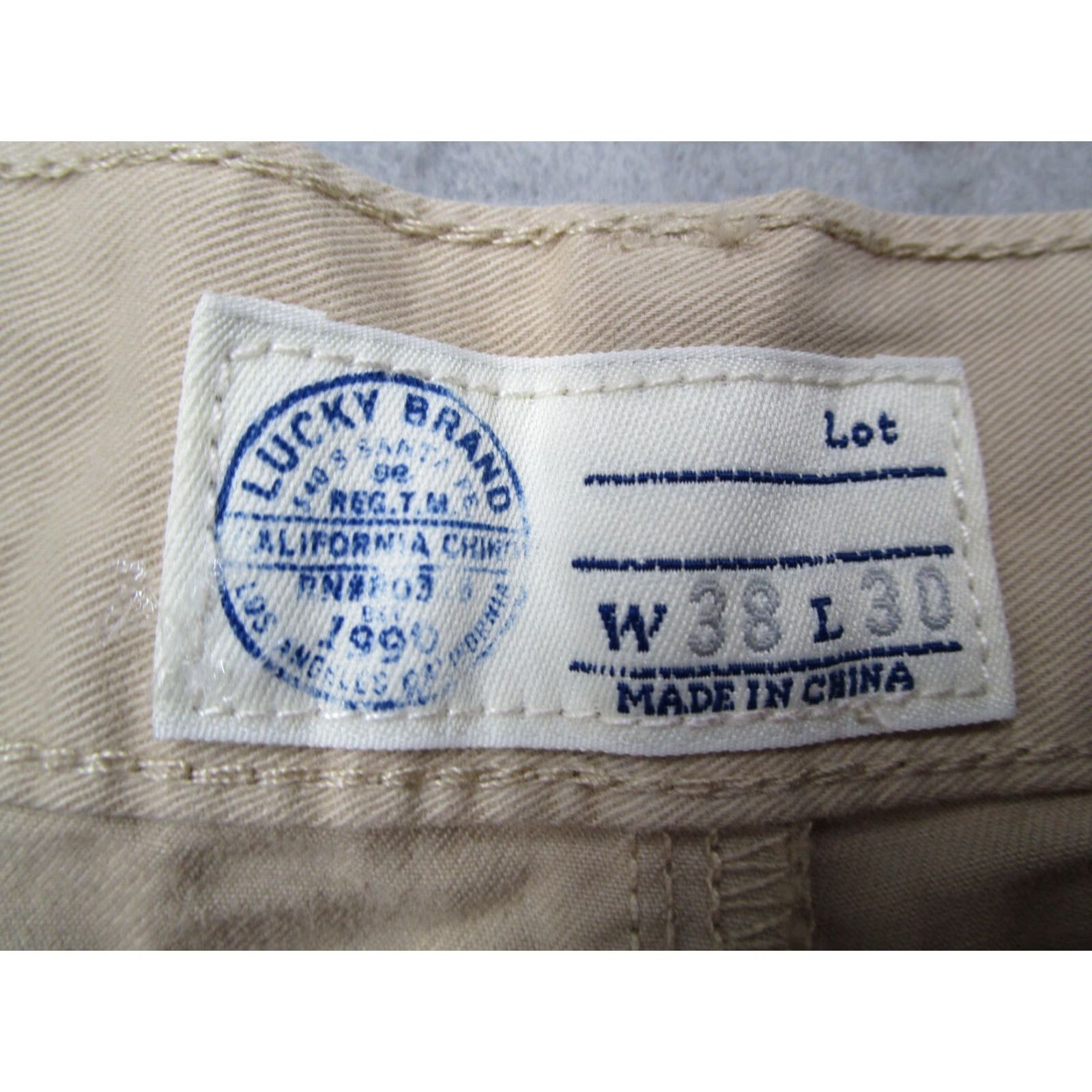Lucky Brand Lucky Brand Pants Mens 38x30 Beige Slim Flat Front Khaki Casual Chino Size US 38 / EU 54 - 3 Thumbnail