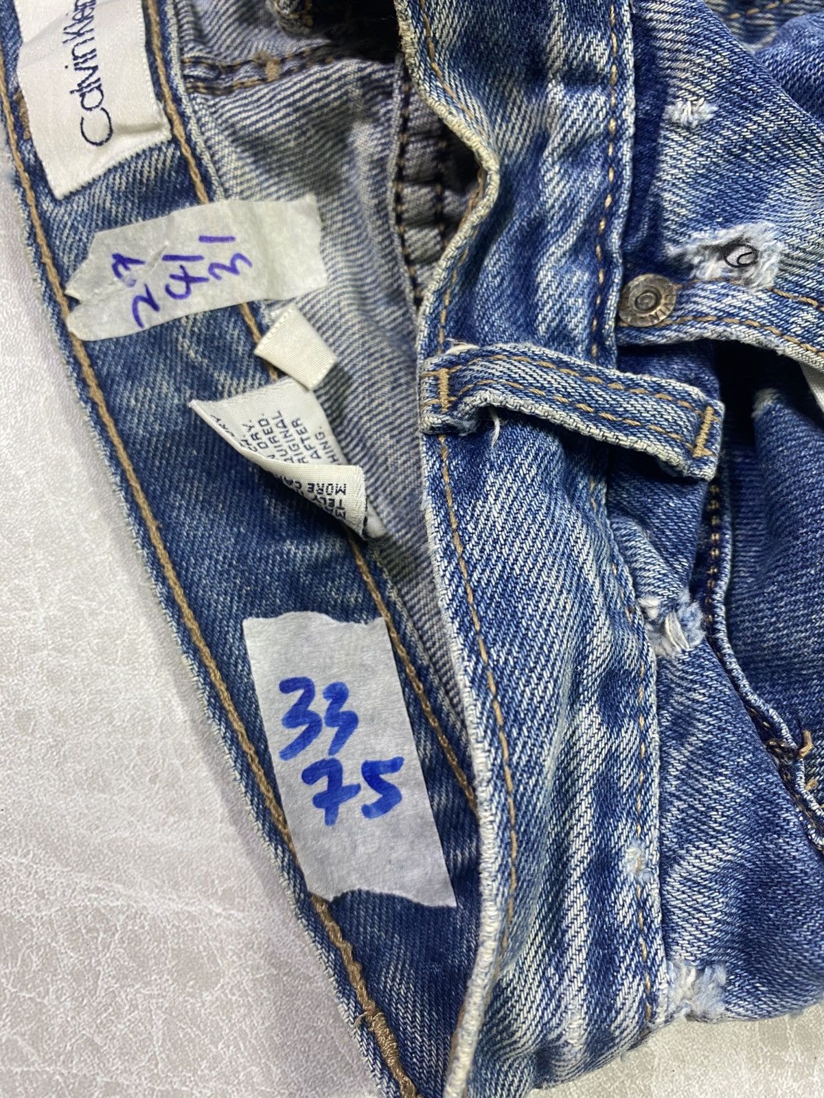 Calvin Klein vintage Calvin klein distressed denim made in USA 3375 Size US 29 - 12 Thumbnail