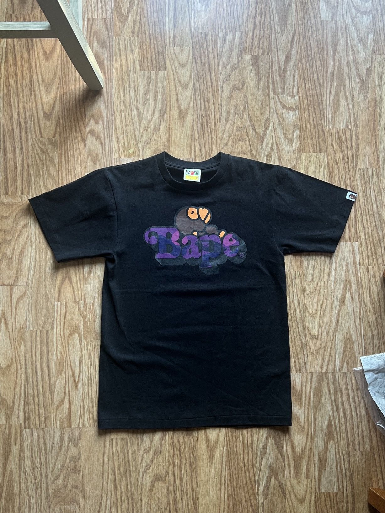 image of Color Camo Milo On Bape Tee in Black, Men's (Size Small)