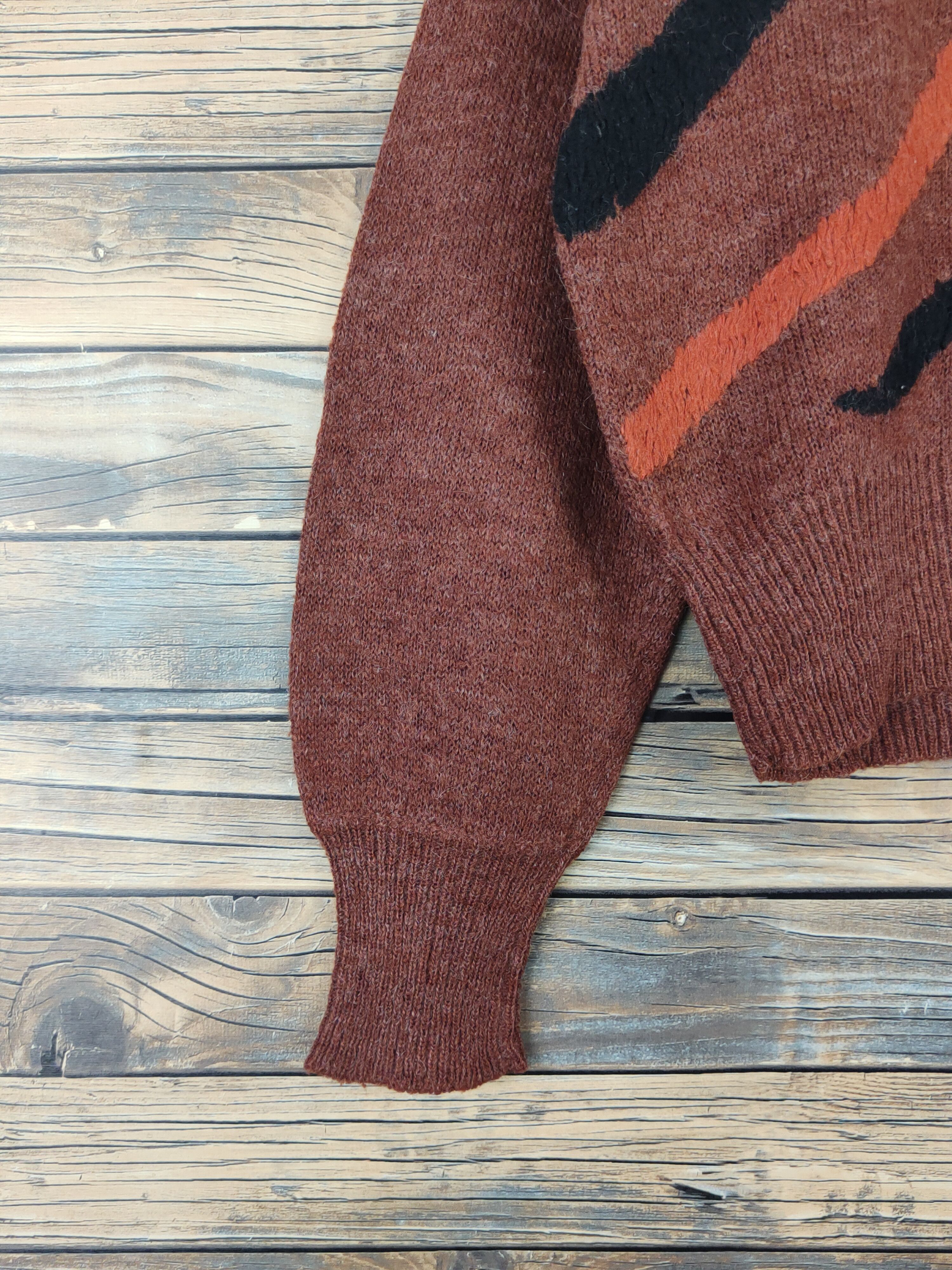 Homespun Knitwear Air Woeld Dark Brown art vintage Knitwear Crop Tops #W1106 Size L / US 10 / IT 46 - 5 Thumbnail