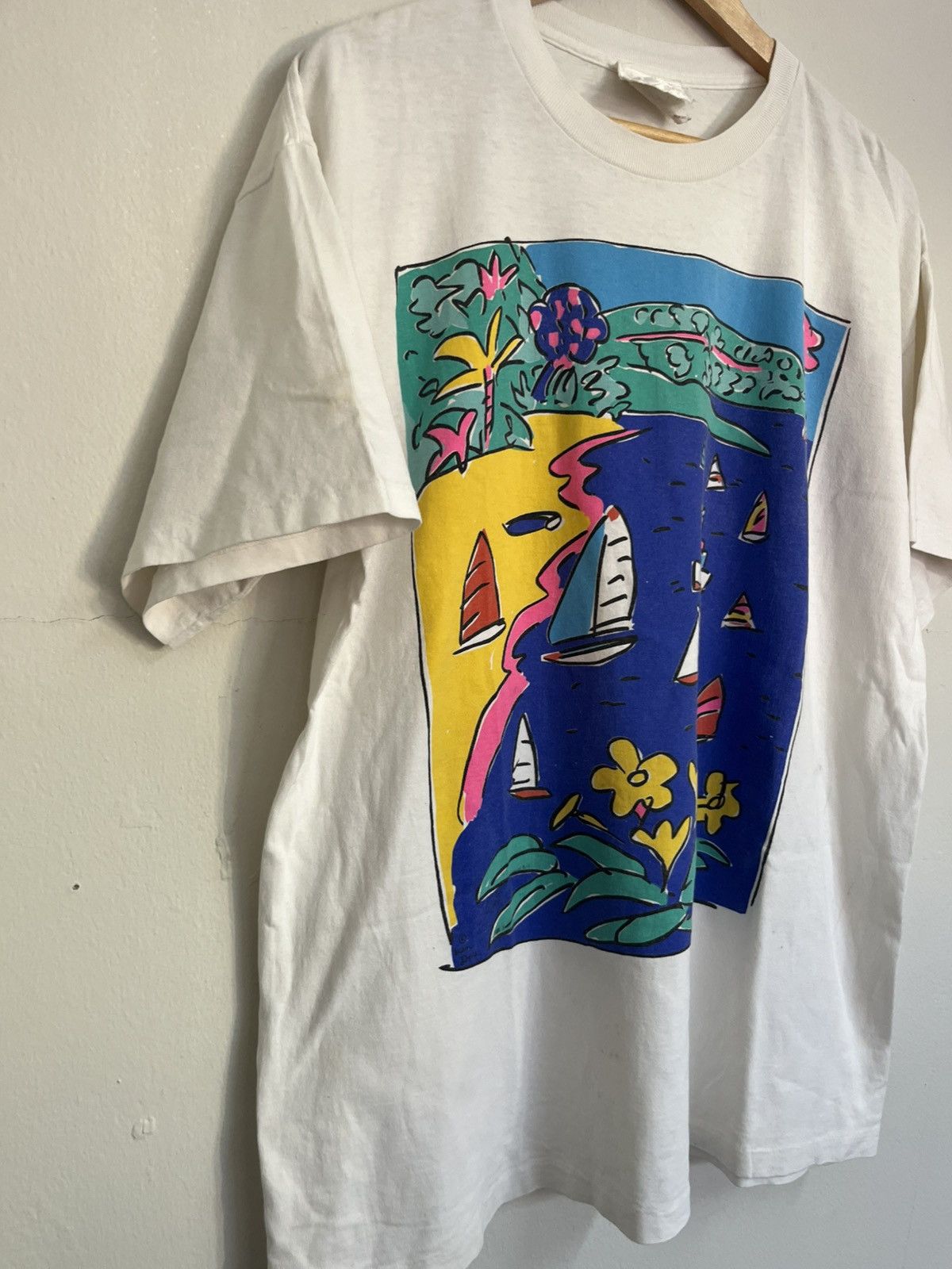 Vintage 💥Vintage 80s Art Painting Souvenir T Shirts Size US L / EU 52-54 / 3 - 3 Thumbnail