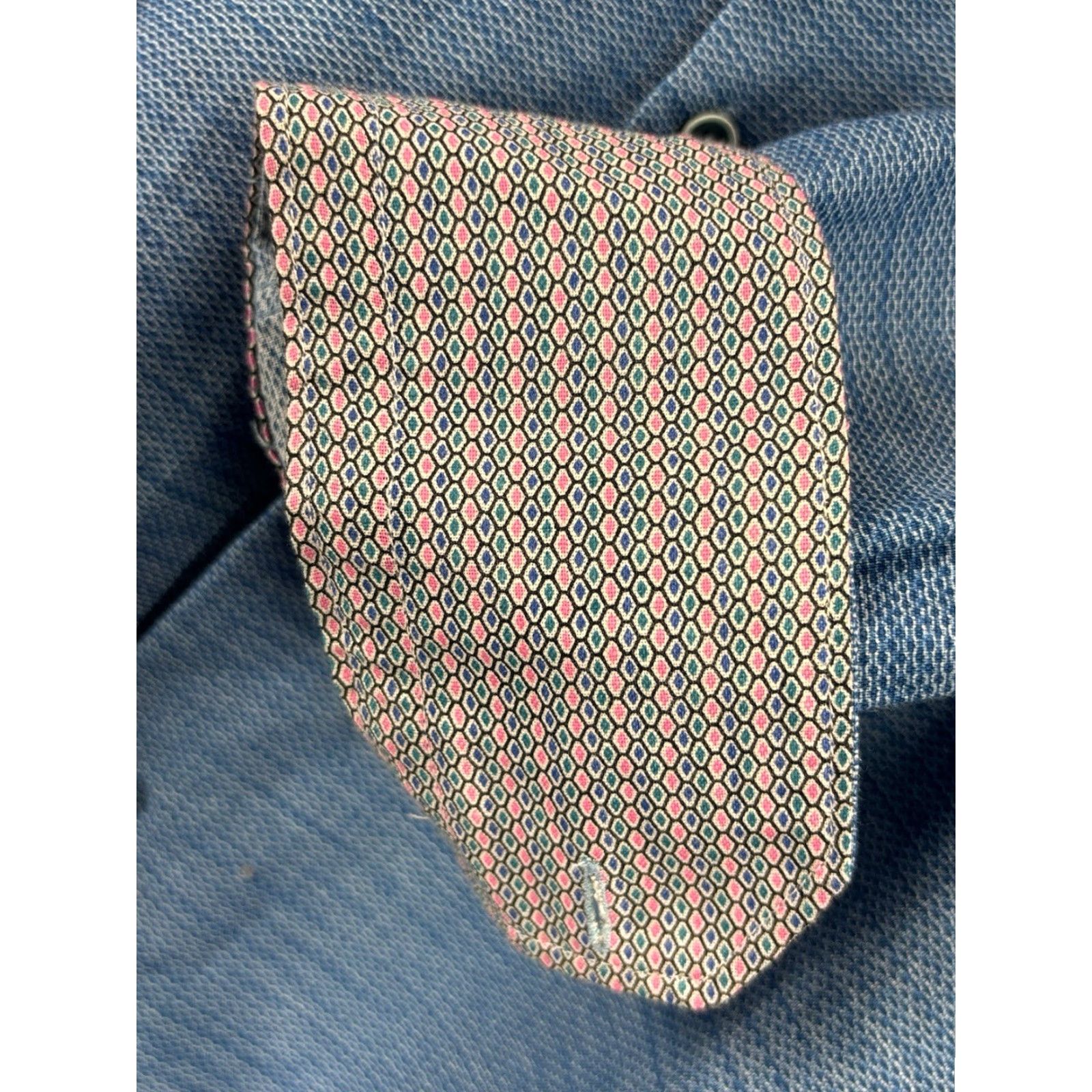 Robert Graham Robert Graham Mens Large Sz Blue Linen Cotton Blend Long Sleeve Button-Down Collared Shirt Beach Flip Cuff Size US L / EU 52-54 / 3 - 5 Thumbnail