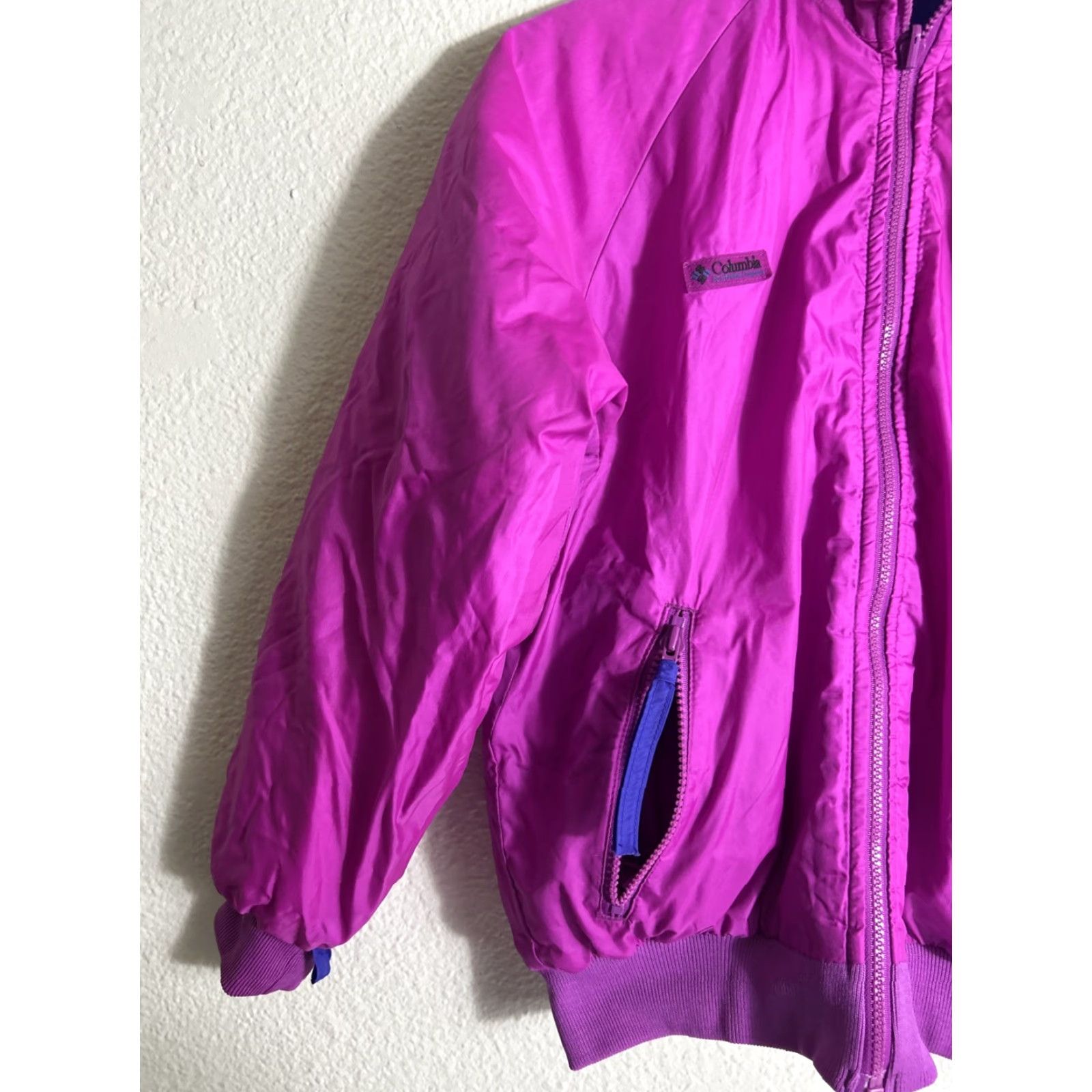 Pinko VINTAGE Columbia Women’s Jacket Reversible 90s Small Pink Purple Full Zip Puffer Size S / US 4 / IT 40 - 2 Thumbnail