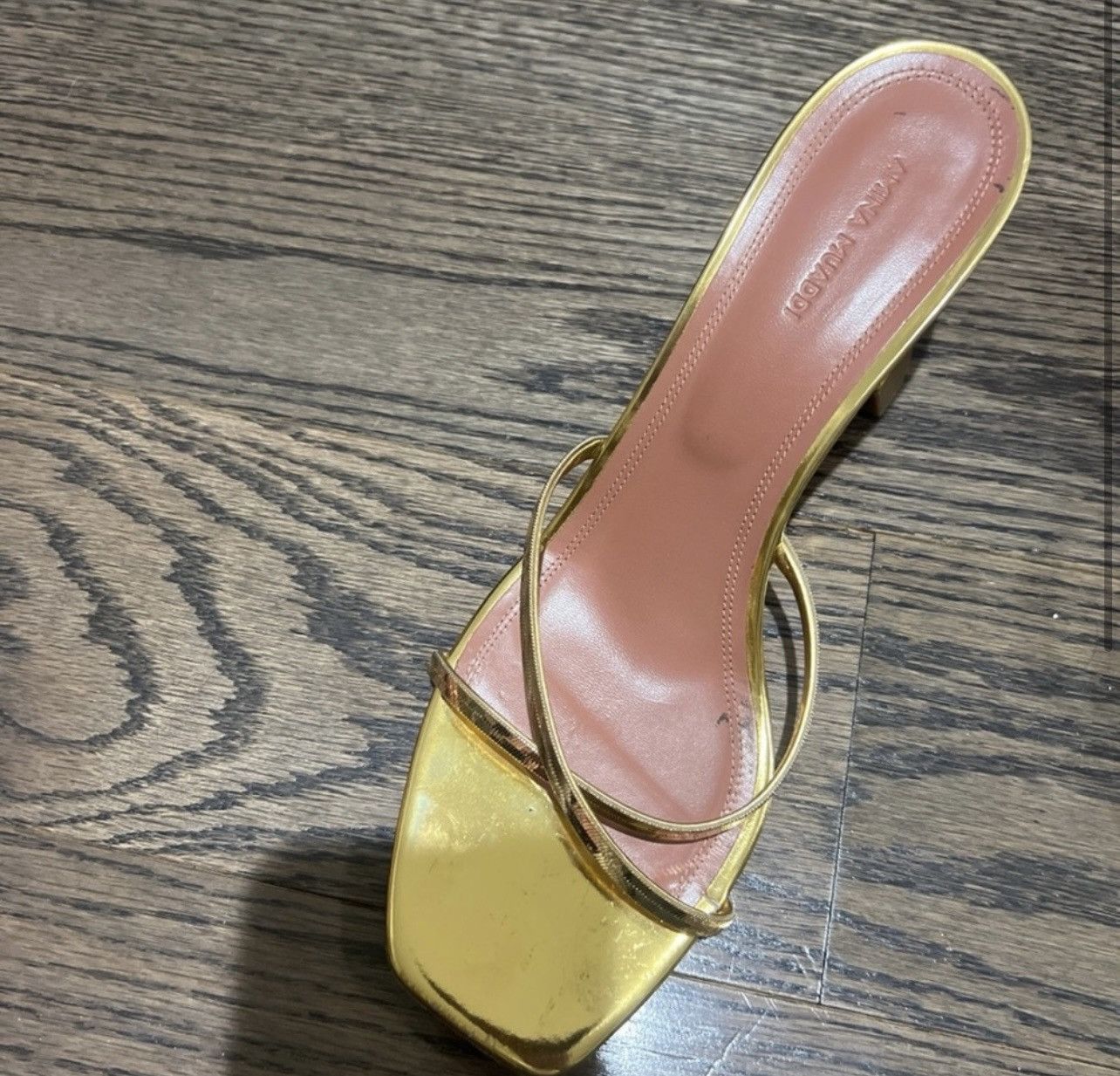 Amina Muaddi Amina Muaddi Gold Henson Mule Size US 12 / IT 42 - 2 Thumbnail