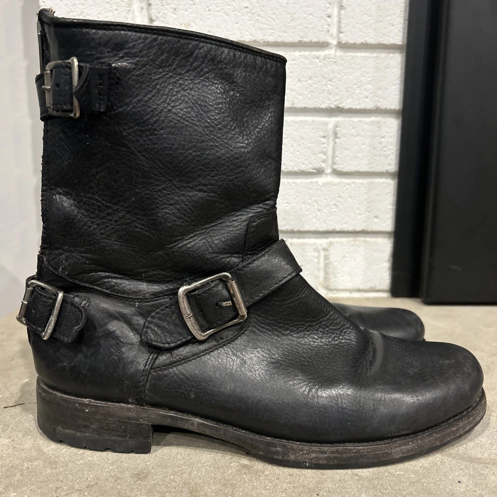 Frye Frye Engineer Boots Black Leather 7.5 Motorcycle Biker Size US 7.5 / EU 40-41 - 2 Thumbnail