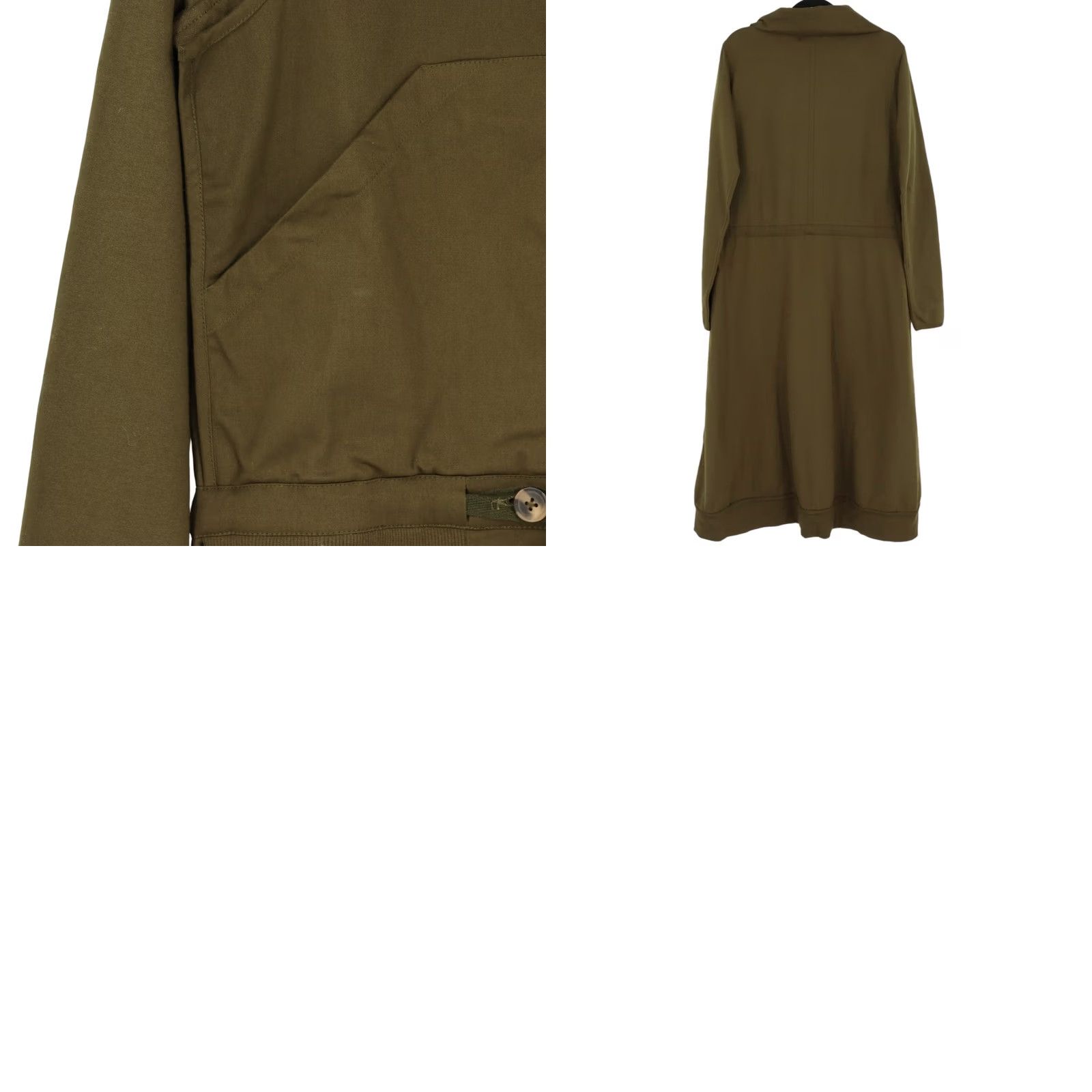 NICHOLAS Nicholas K Sly Sweat Size M Military Green Utility Convertible Collar Midi Dress Size M / US 6-8 / IT 42-44 - 8 Thumbnail