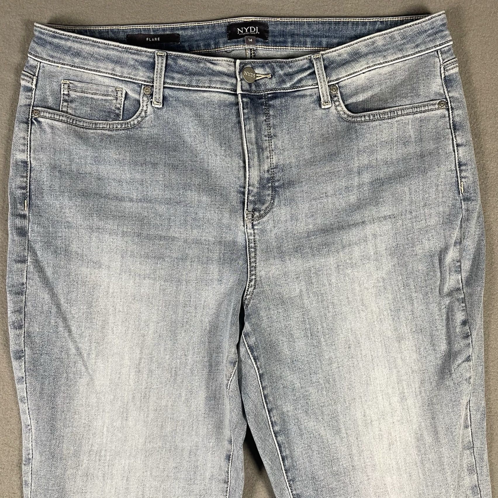 NYDJ NYDJ Jeans Flared Light Wash Size 14 Lift Tuck Technology Afterglow Cotton Blend Women Light blue Size 36" / US 14 / IT 50 - 2 Thumbnail