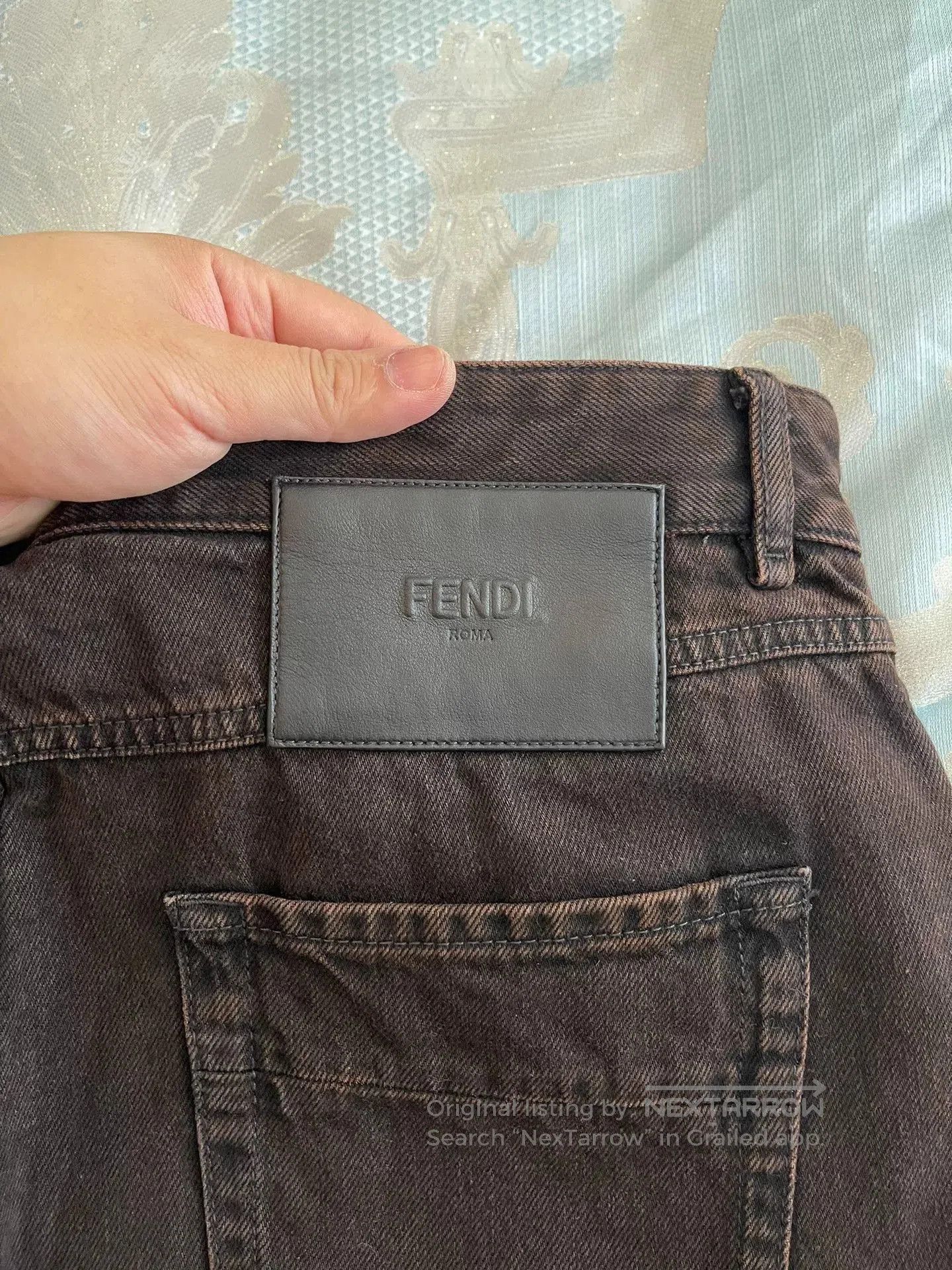 Fendi fendi dark brown jeans with logo accents. Size US 34 / EU 50 - 4 Thumbnail