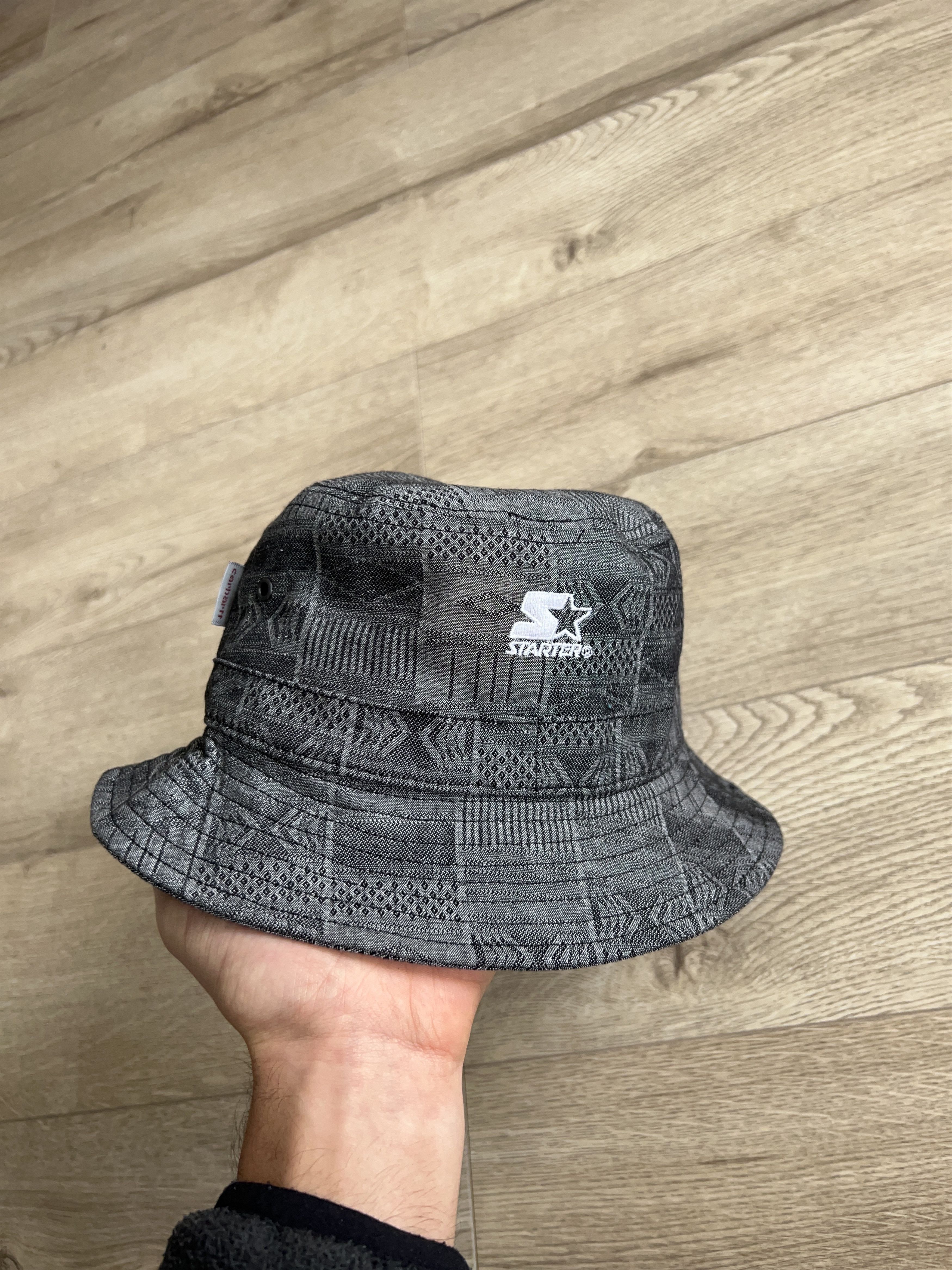 Carhartt × Designer × Starter Starter Carhartt Bucket Hat Apache Jacquard Gray SIze S/M Size 32 - 1 Thumbnail