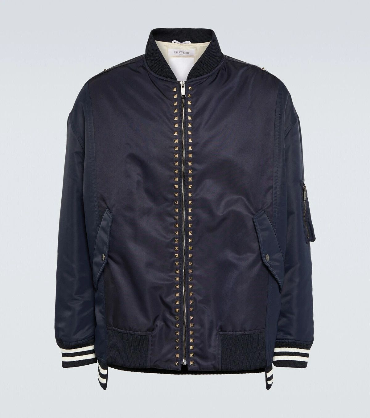 Valentino o1y0525 Bomber Jacket in Midnight Blue Size US L / EU 52-54 / 3 - 1 Thumbnail