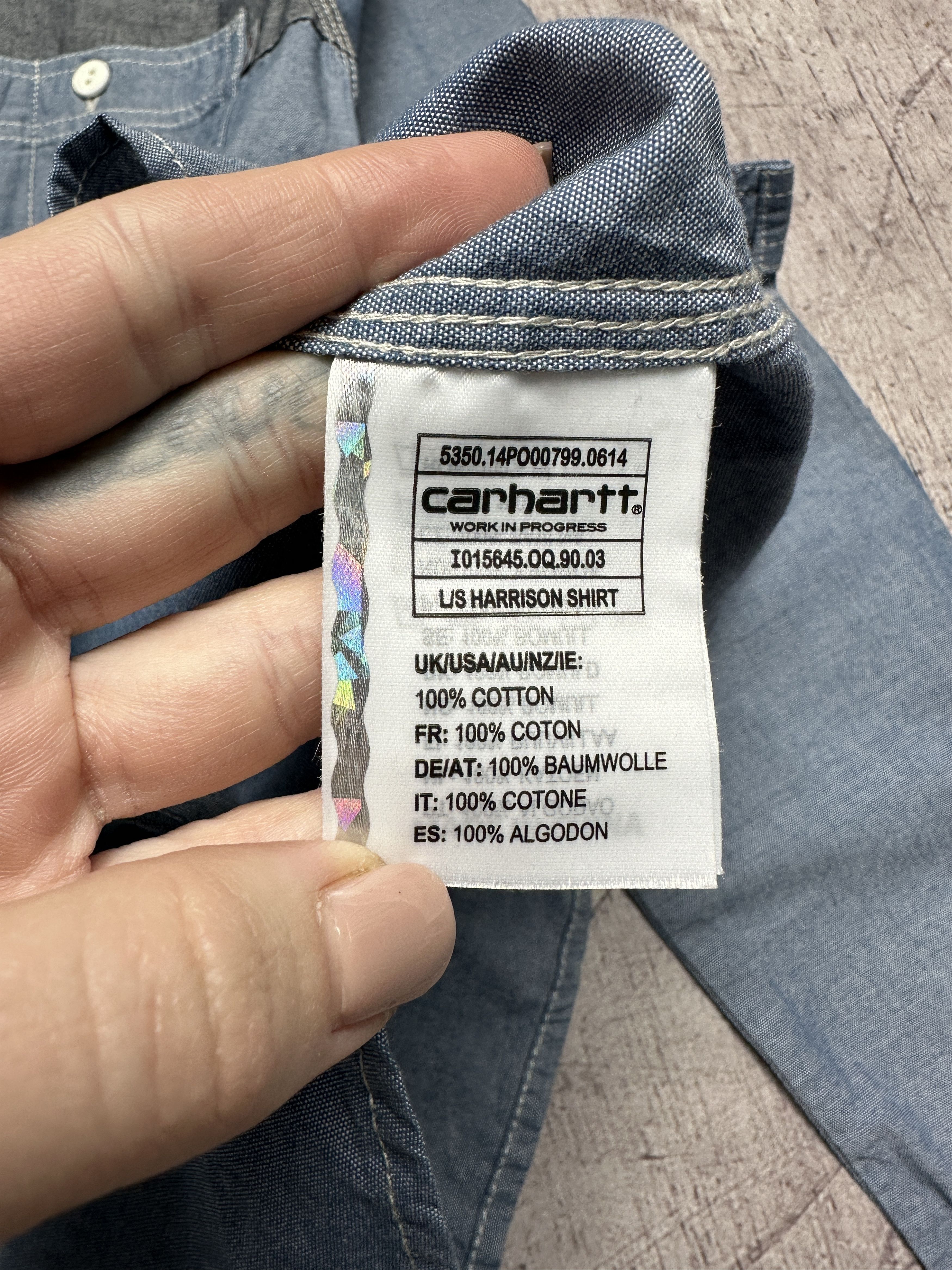 Carhartt Wip Carhartt Wip Mens Harrison Denim Shirt Size US S / EU 44-46 / 1 - 4 Thumbnail
