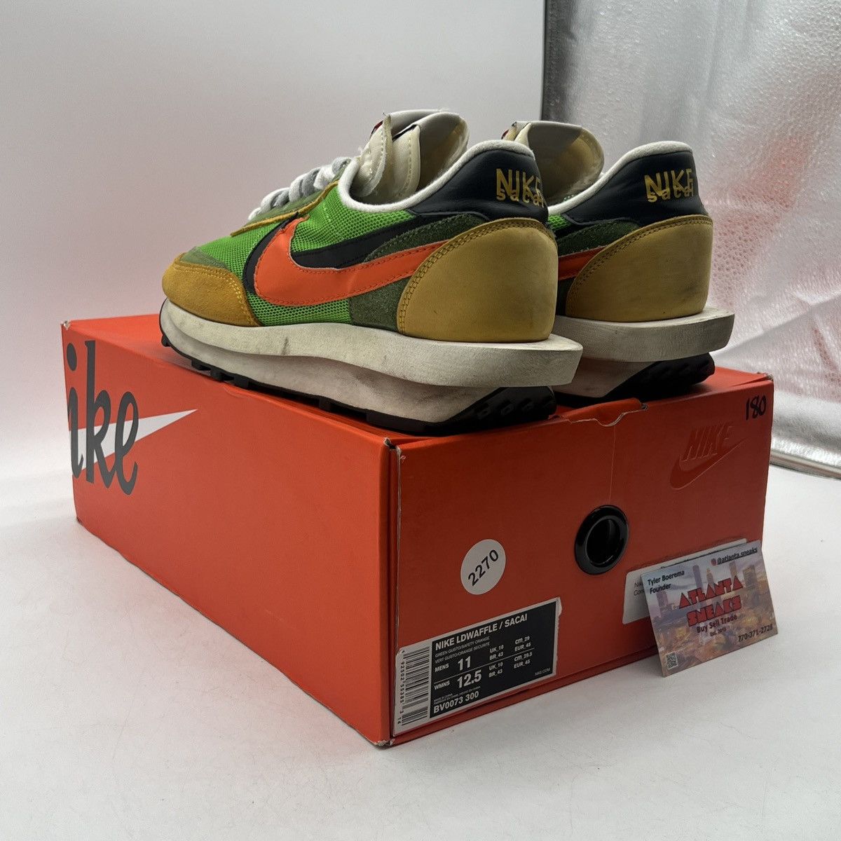 Nike Sacai x LDWaffle green gusto Size US 11 / EU 44 - 4 Thumbnail