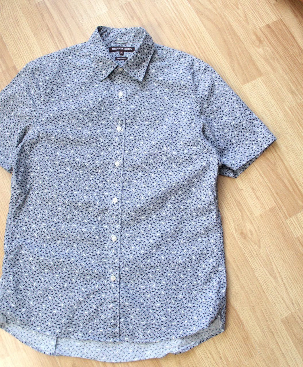 Michael Kors 🔥 Michael Kors Trim Stretch Cotton Short Sleeve Button Shirt Size US M / EU 48-50 / 2 - 2 Thumbnail