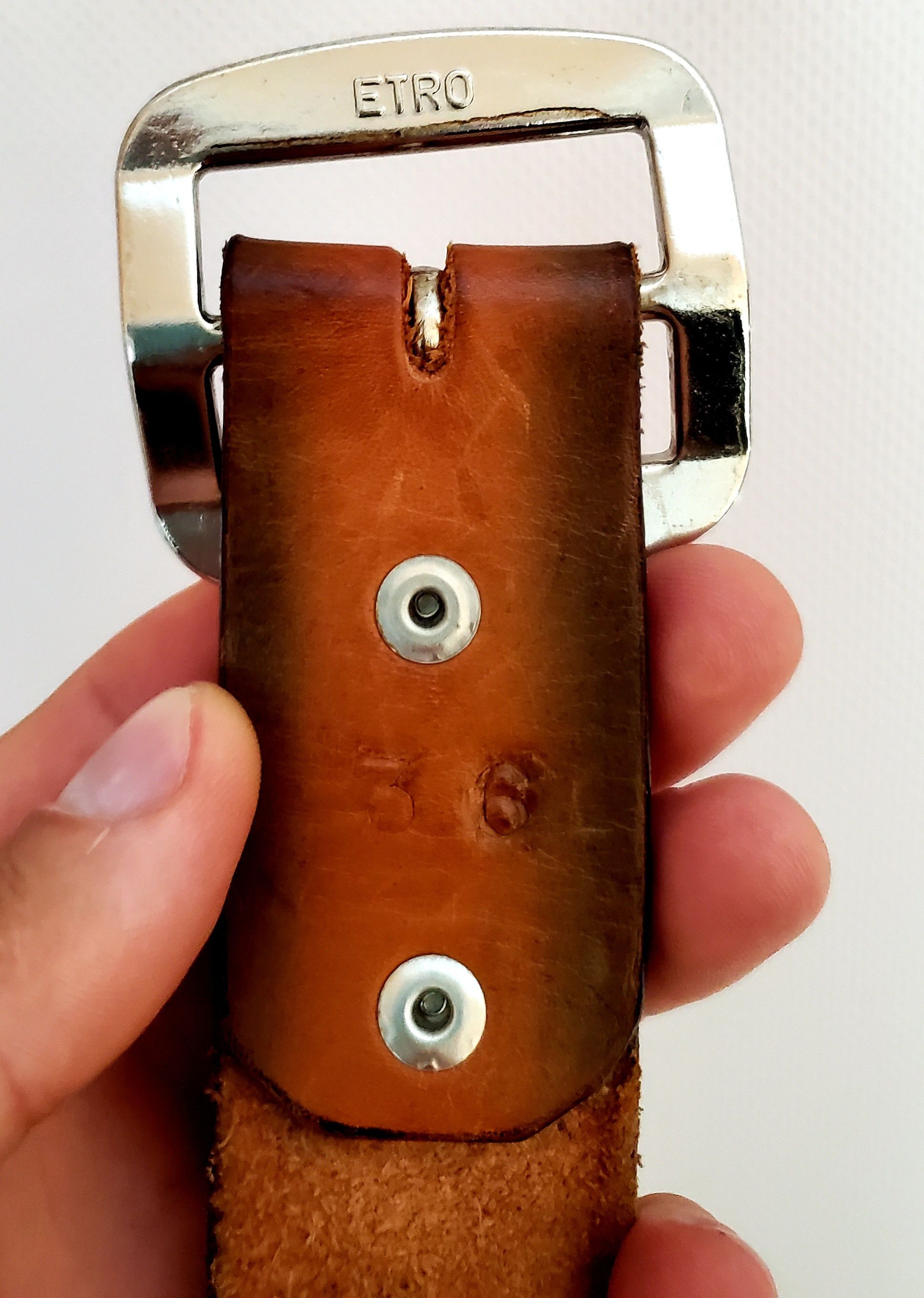 Etro × Genuine Leather × Japanese Brand Vintage Etro leather belt length 107 cm perfect condition Size 36 - 4 Thumbnail