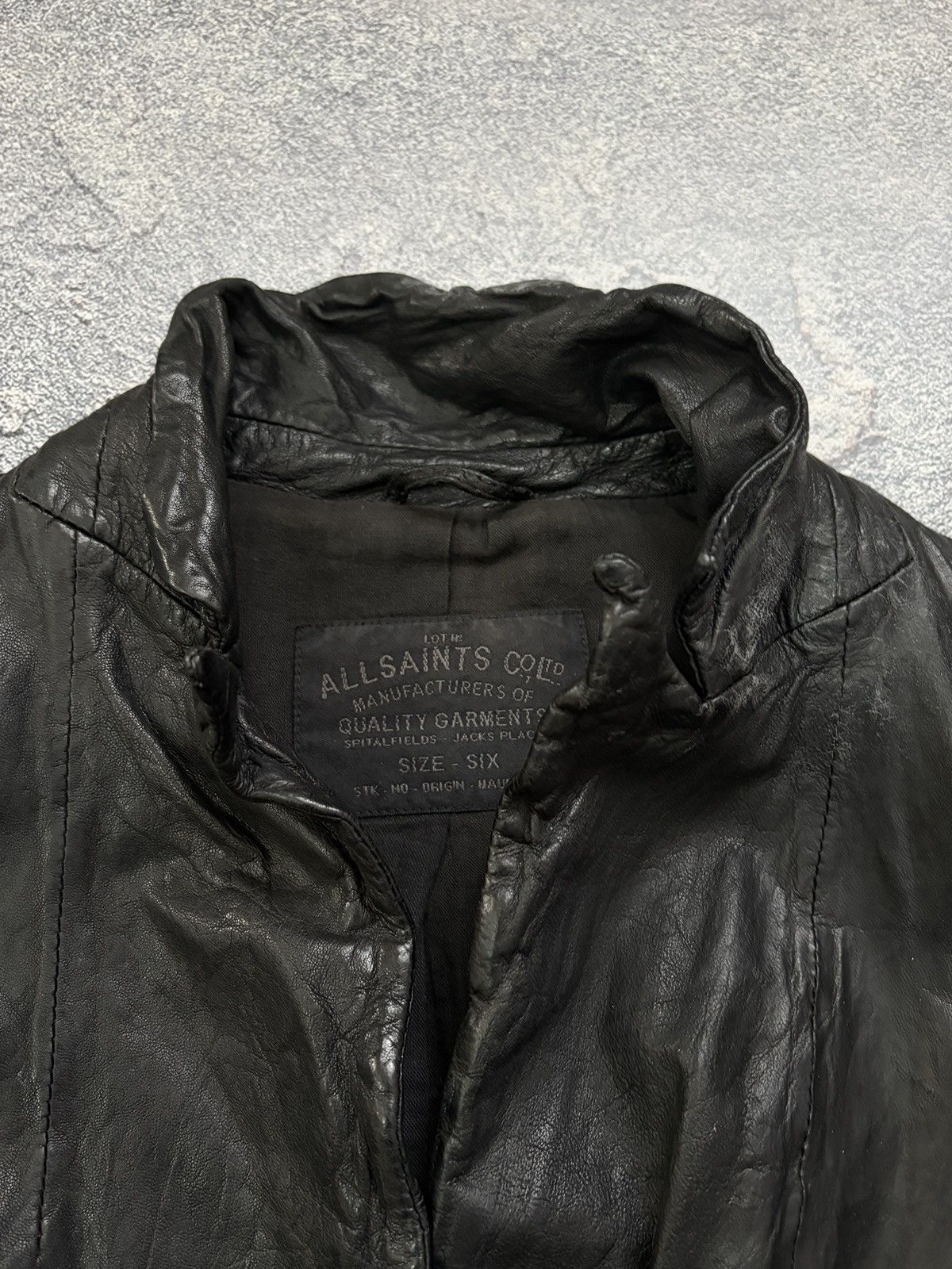 Allsaints AllSaints Black Distressed Avant-Garde Leather Blazer UK 6 Size XS / US 0-2 / IT 36-38 - 7 Thumbnail