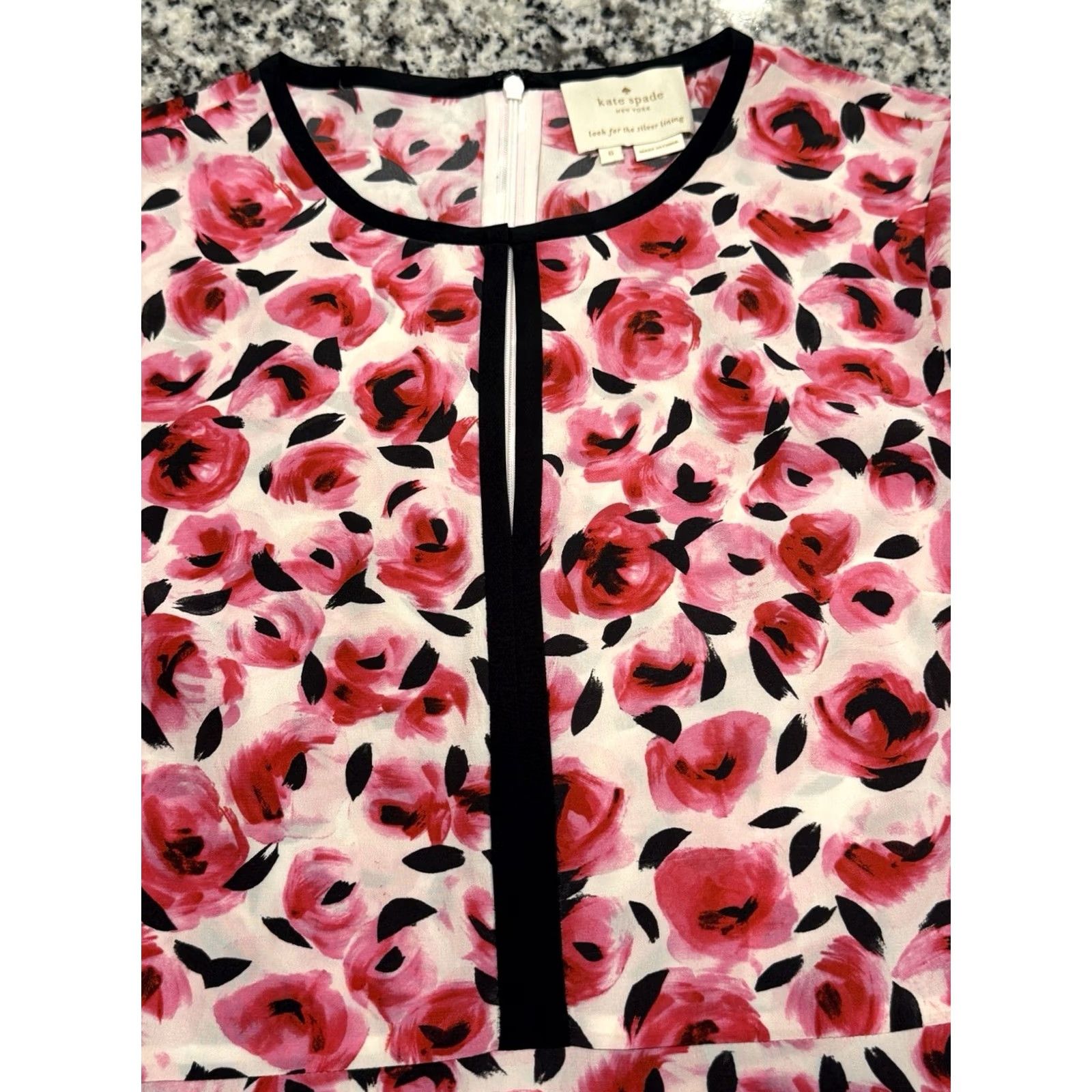 Vintage Kate Spade Silk Red Rose Dress - Size 6 Size M / US 6-8 / IT 42-44 - 7 Thumbnail