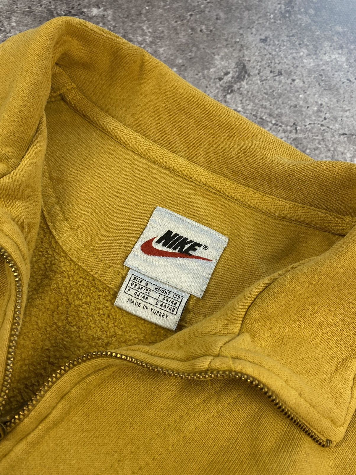 Nike × Vintage VINTAGE NIKE 90s CENTRE SWOOSH YELLOW💛 1/3 ZIP SWEATSHIRT Size US S / EU 44-46 / 1 - 5 Thumbnail