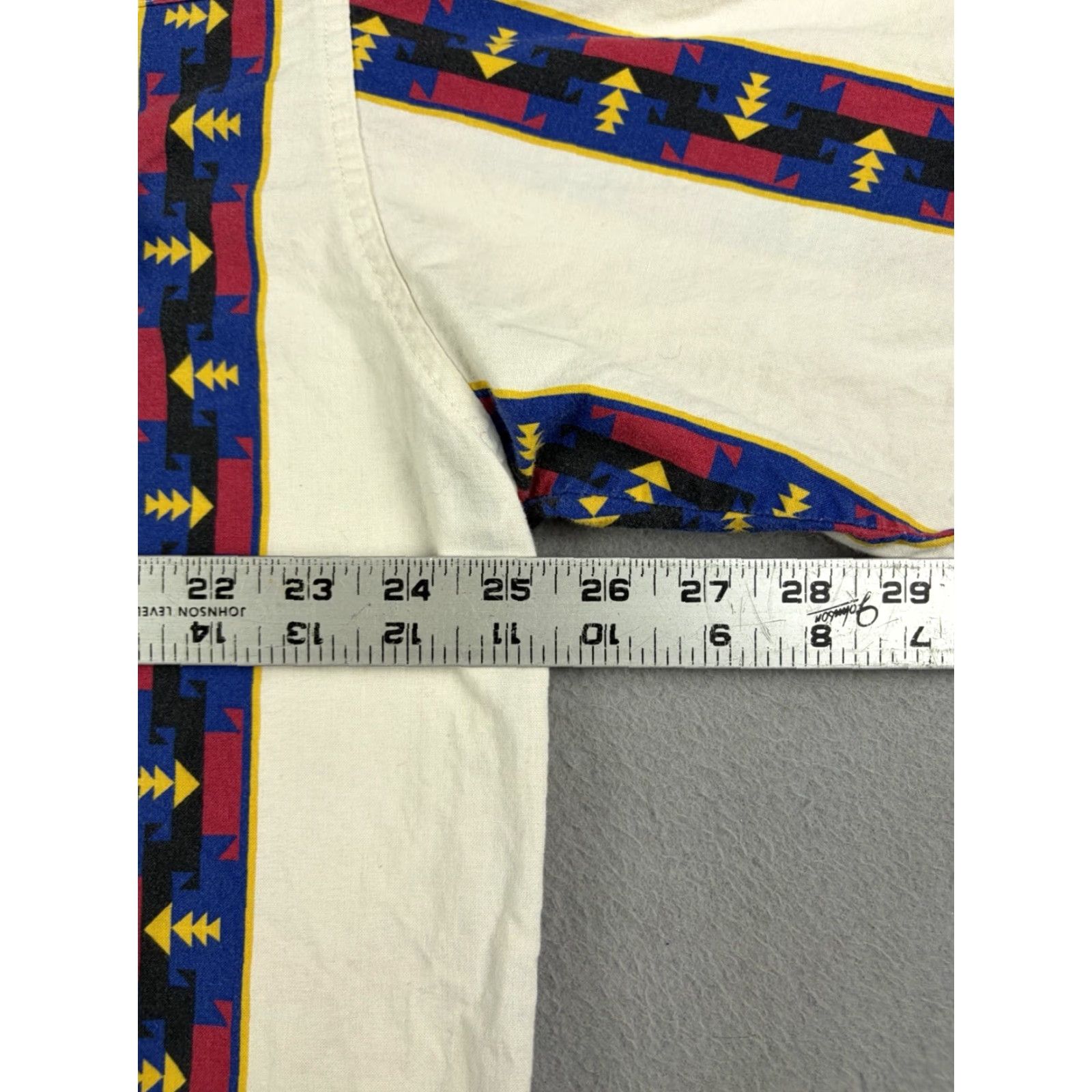 Wrangler VINTAGE Wrangler Shirt Western Aztec Striped Short Sleeve Button-Up Collared Cotton White XL Men’s Size US XL / EU 56 / 4 - 7 Thumbnail