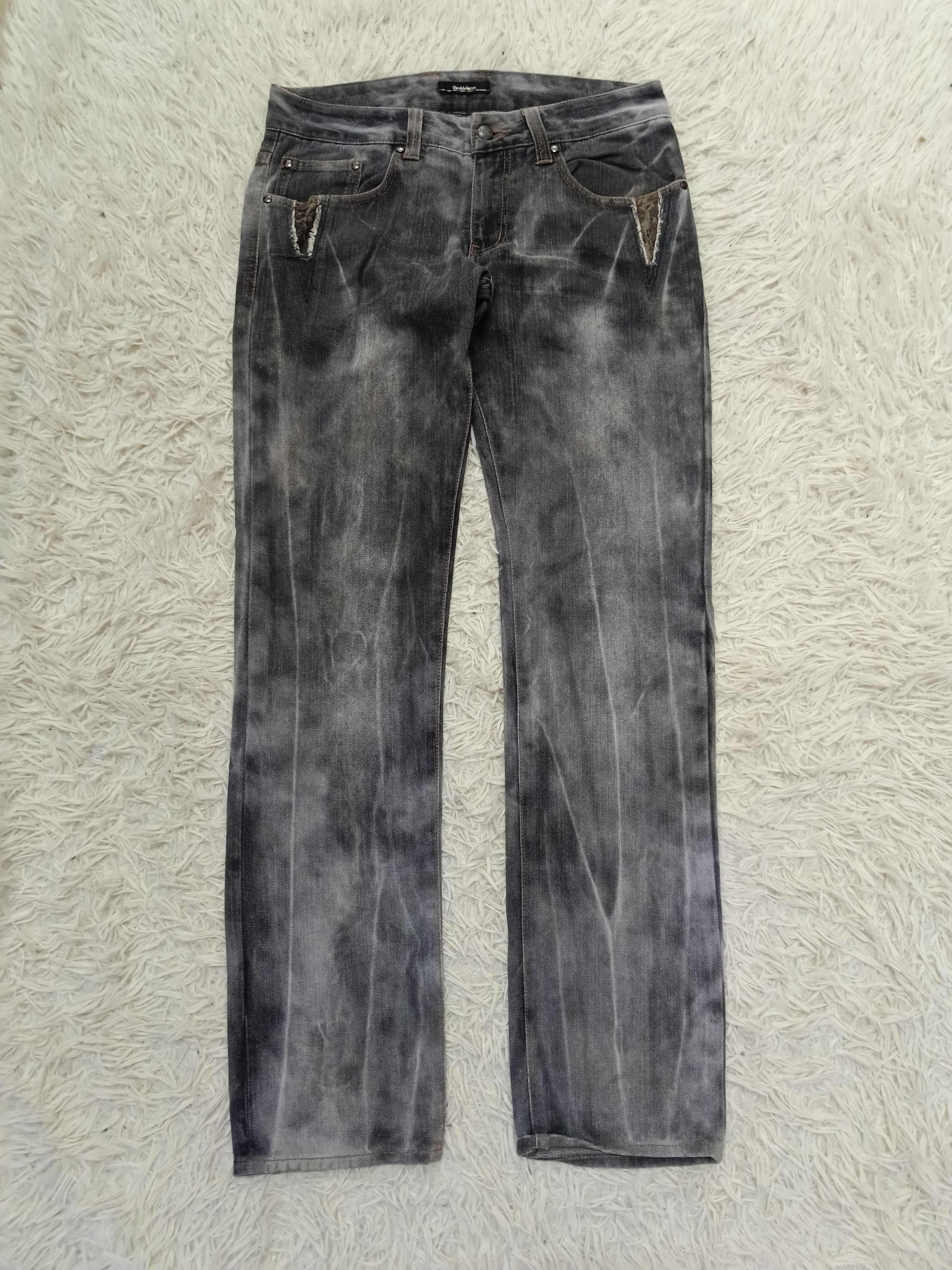 Japanese Brand DISTRESSED SMOKE DOUBLE FOCUS DENIM PANTS Size US 30 / EU 46 - 1 Thumbnail
