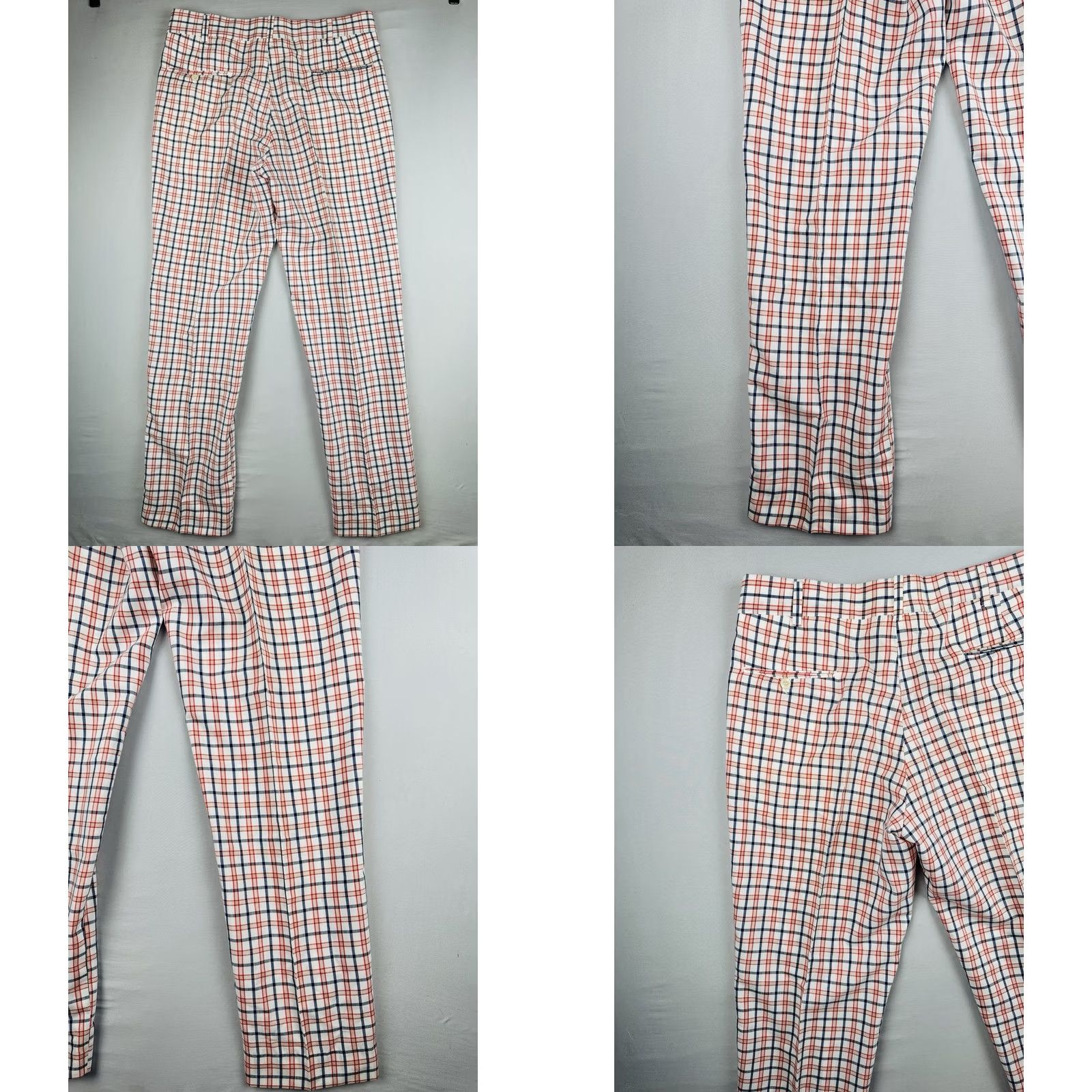 Sears VINTAGE Sears Kings Road Plaid Pants Perma-Prest 34x30 1970s Blue Disco Straight Leg Mens Size US 34 / EU 50 - 8 Thumbnail