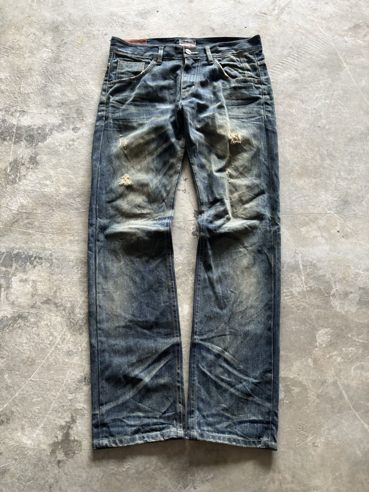 If Six Was Nine DPSR JEANS distressed mud wash mudmax style japanese grunge Size US 34 / EU 50 - 1 Thumbnail