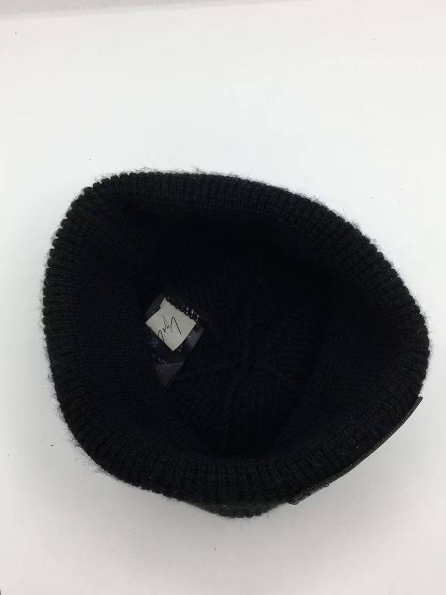 Yohji Yamamoto Leather Patch Logo Knit Beanie Size ONE SIZE - 3 Thumbnail