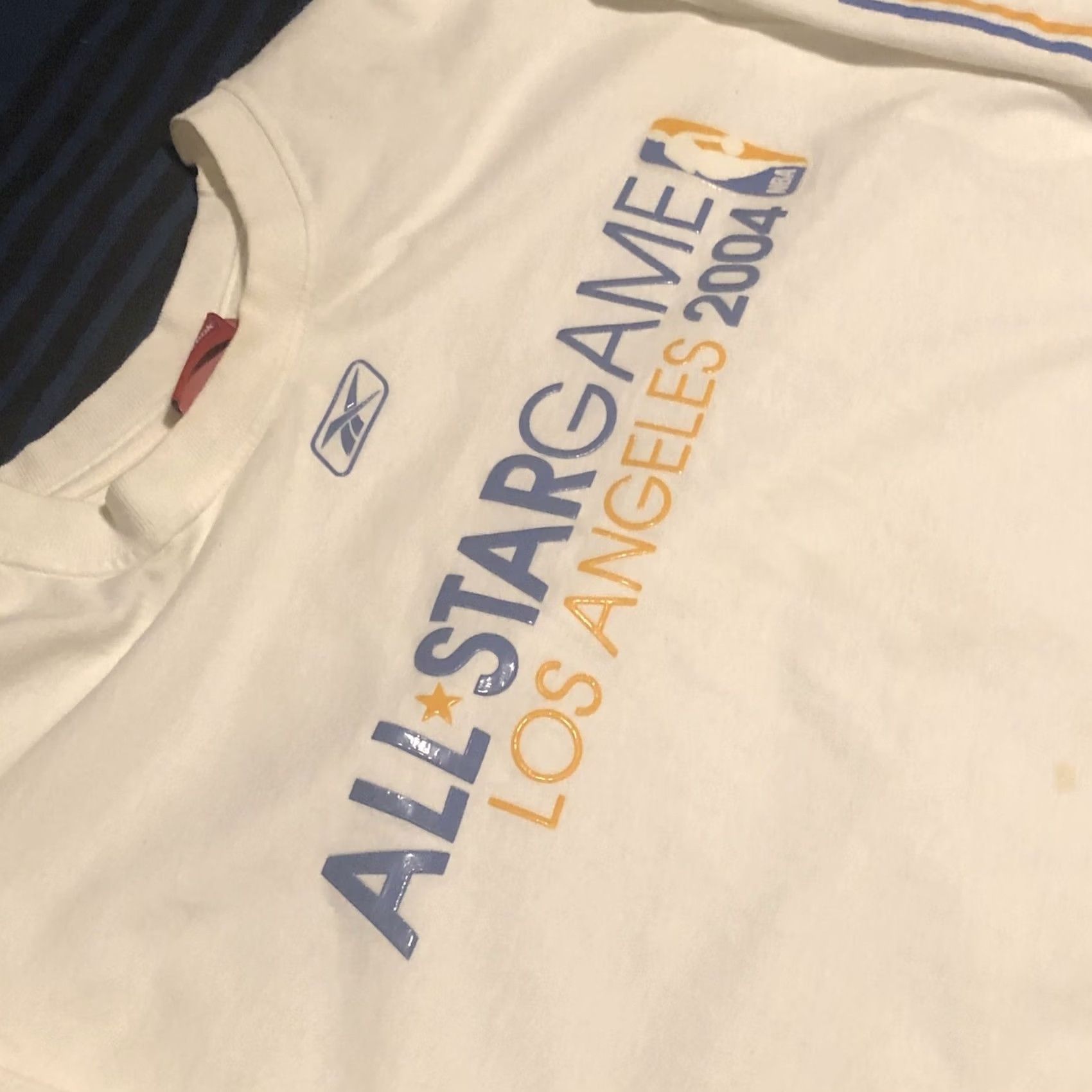 Reebok VINTAGE Reebok T-Shirt Los Angeles NBA All-Star 2004 Men L White Crew Neck Short Sleeve Graphic Print Angel Stars 90s Logo Knit Cotton Size US L / EU 52-54 / 3 - 2 Thumbnail