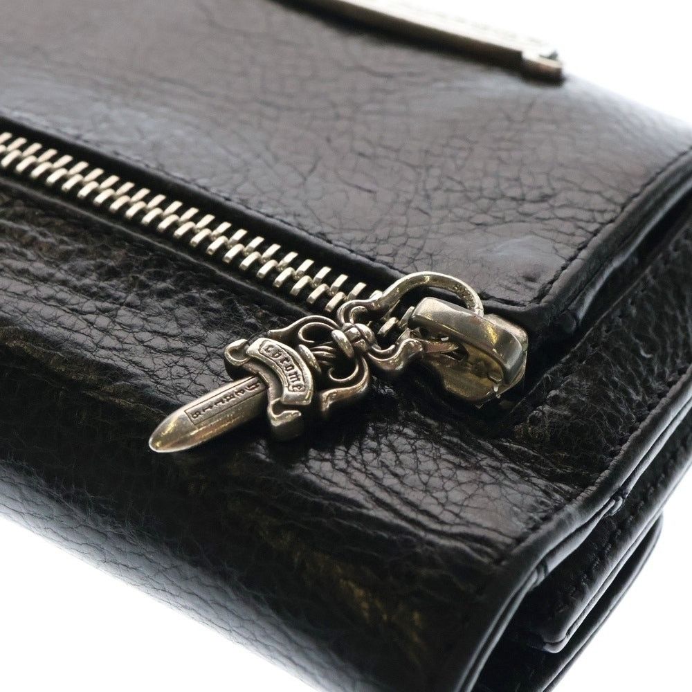 CHROME HEARTS WAVE MINI Leather Wallet Black
