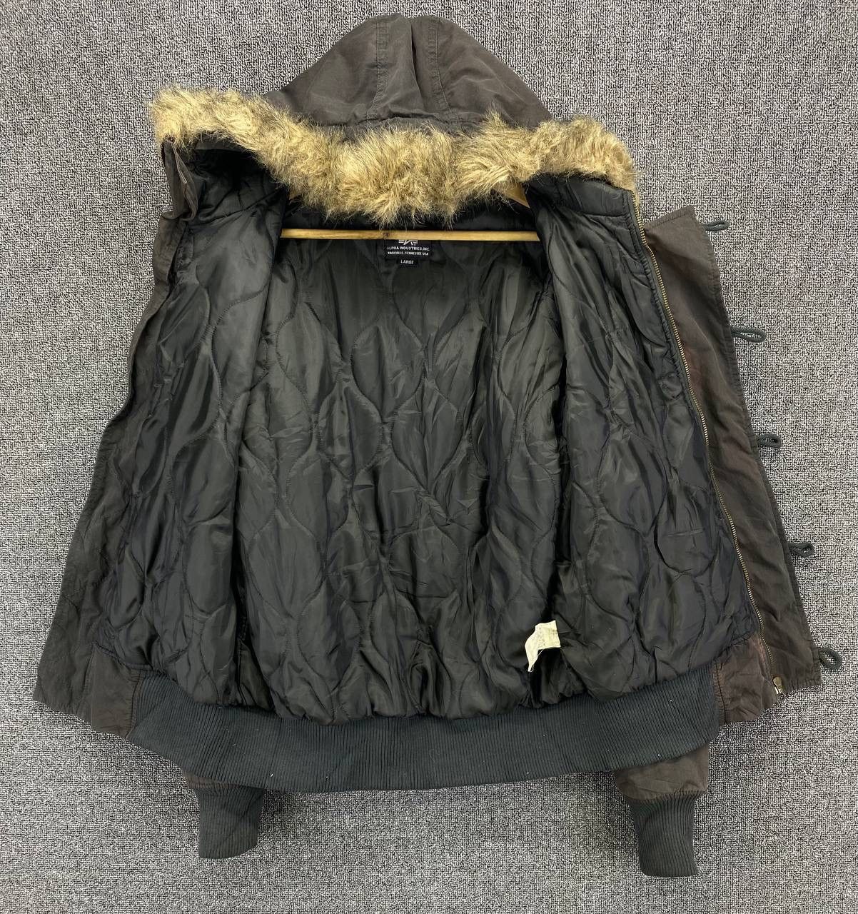 Alpha Industries Vintage Alpha Industries Faux Fur Hoodie Long Jacket Size L / US 10 / IT 46 - 8 Thumbnail